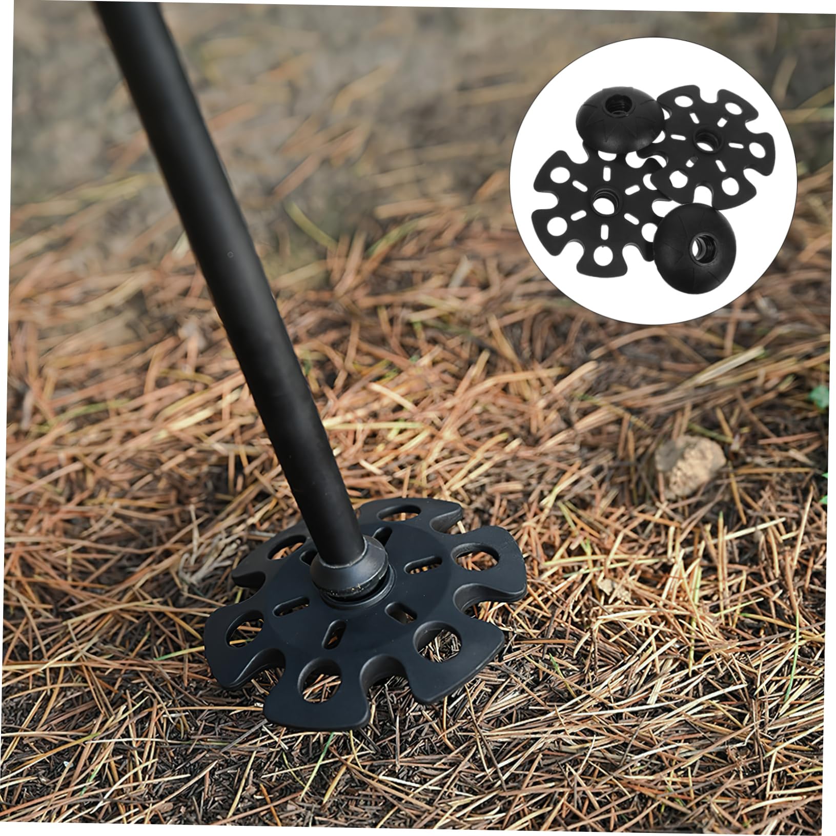 LIOOBO 4 Piezas Accesorios para Bastones de Senderismo Tapones para Bastones de Trekking Cubiertas Antideslizantes para Nieve y Barro