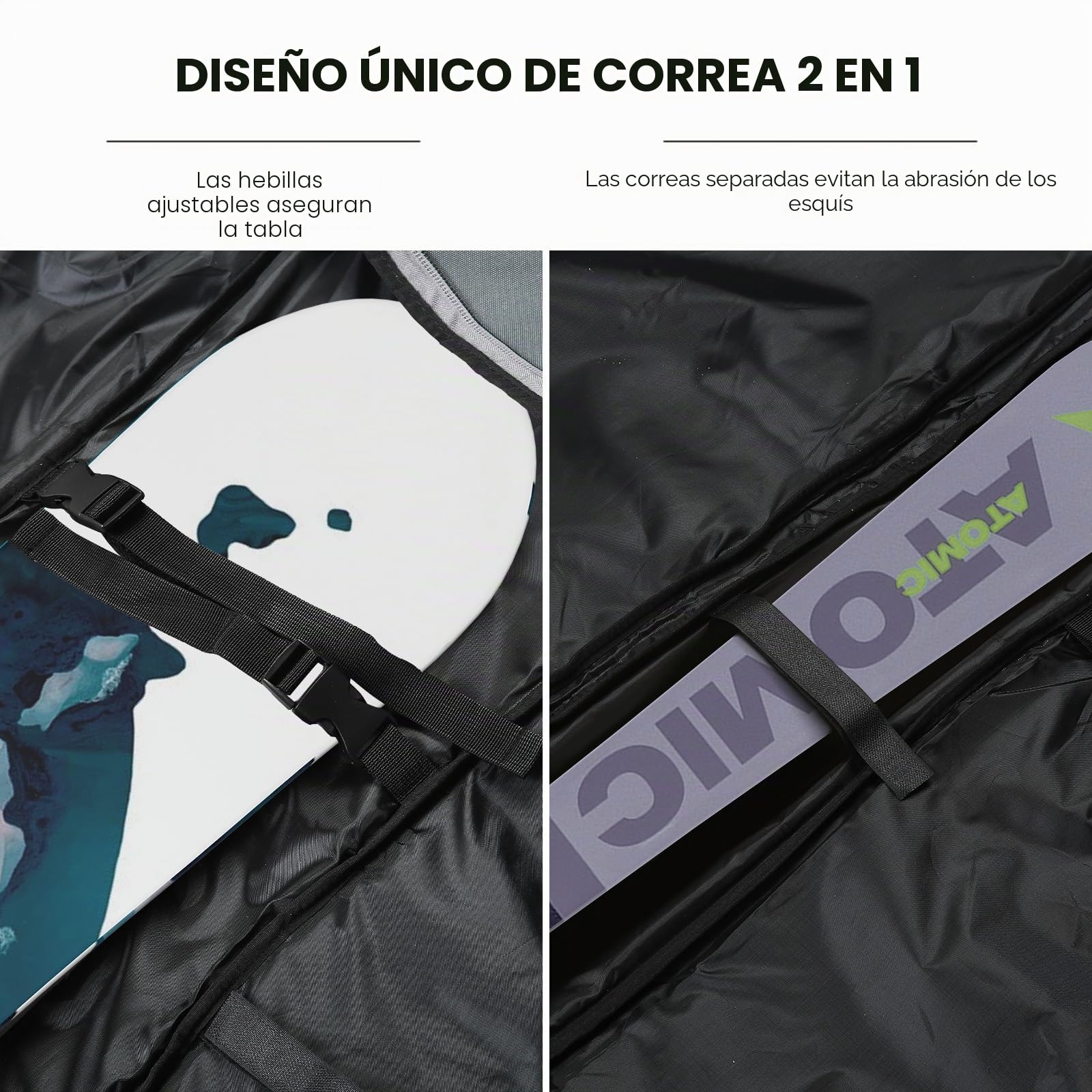 Bolsas de Snowboard Acolchada Premium Funda para Tabla de Viaje Larga