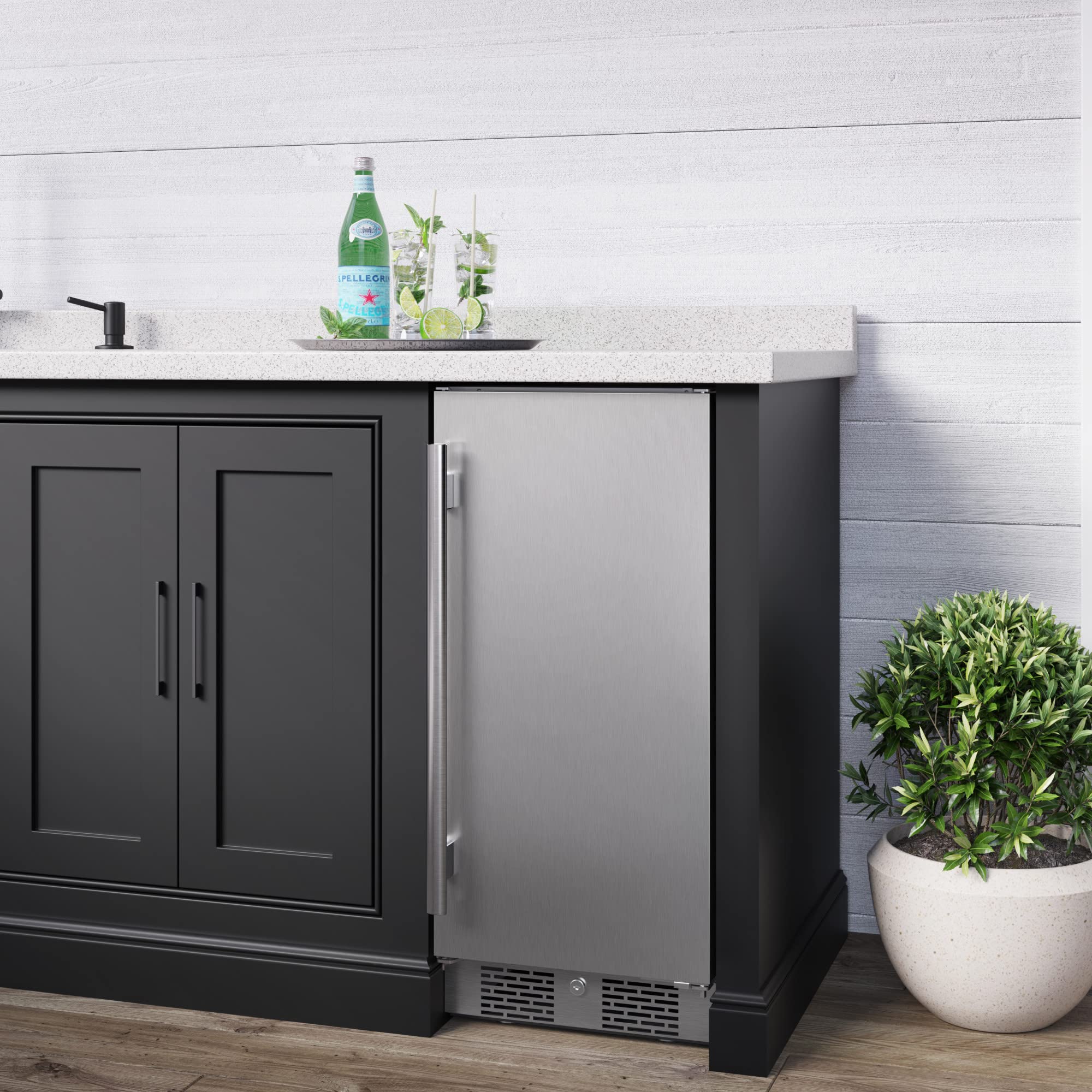 Avallon Afr152ssodrh 15 Inch Wide 3.3 Cu. Ft. Outdoor Compact Refrigerator With LED Lighting And Right Swing Door on Fridge.com - View 2