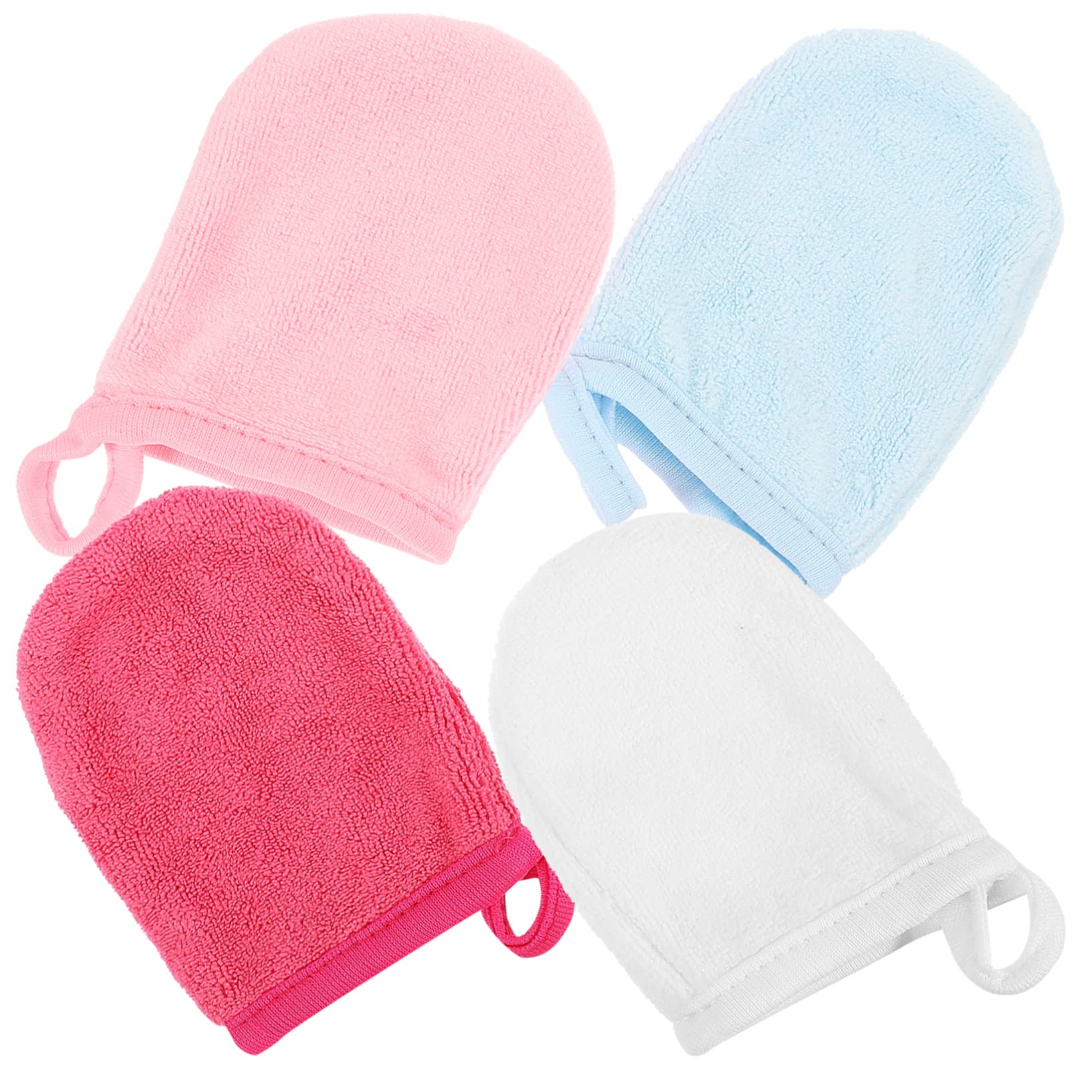 14 Sätze Reinigung Der Fingerspitzen Peelinghandschuhe Abschminkhandschuhe Abschminken Makeup Remover Handtücher Make-up-waschlappen Abschminktücher Superfeine Faser 4 Stück * 14 Healeved