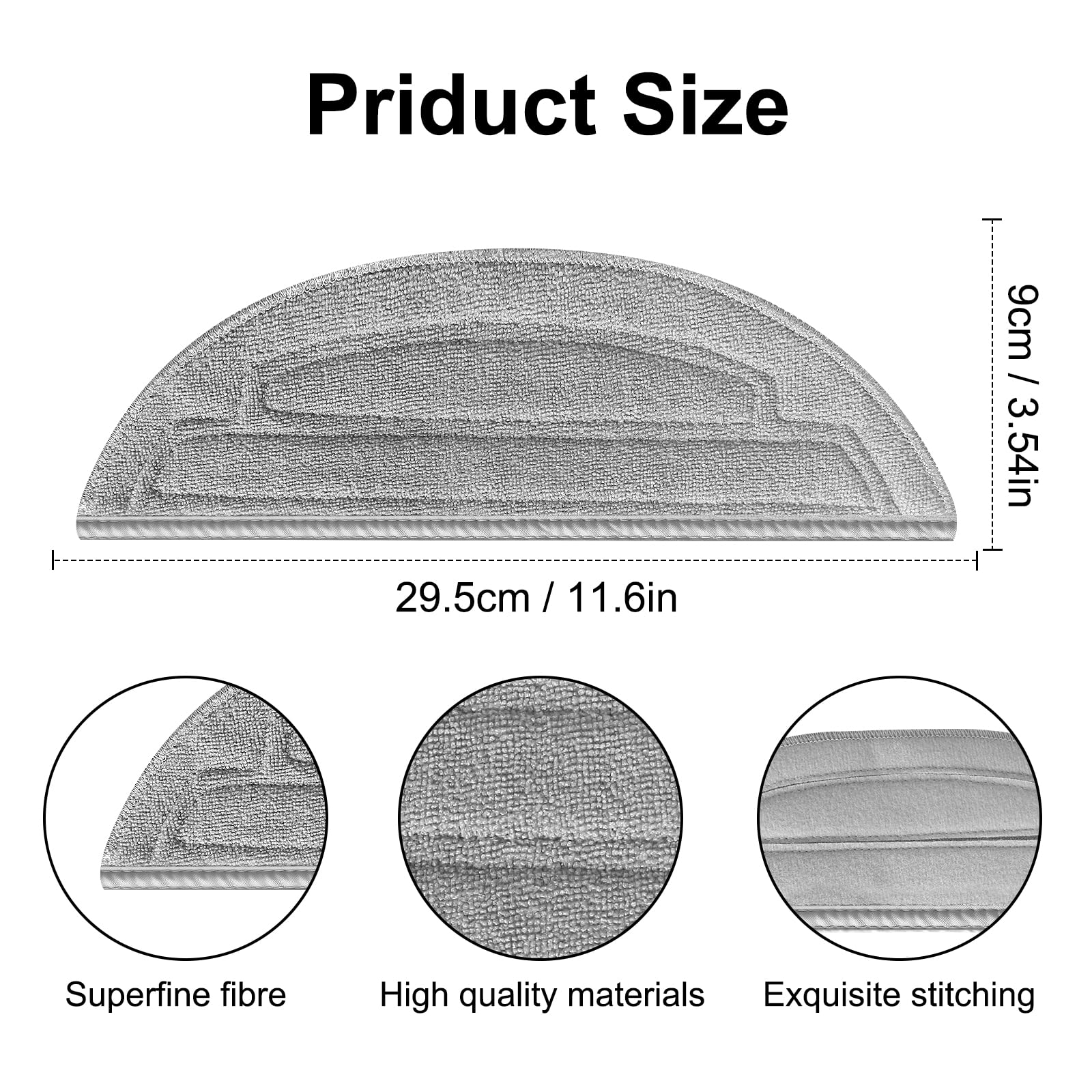 Jegehoyo Lot de 6 Chiffons de Rechange pour Roborock S8 MaxV Ultra / S8 Max Ultra aspirateur Robot, Compatible avec VibraRise 3.0, Accessoires de Rechange lavables et réutilisables