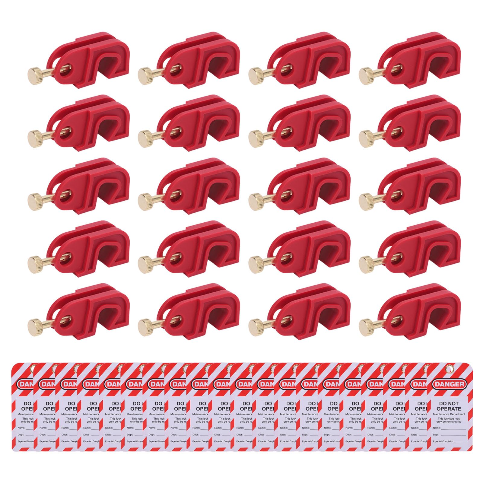 Eujgoov Leistungsschalter-Verriegelung, Nylon PA6 und PA66, 20-teiliges Lockout-Tagout-Leistungsschalter-Verriegelungsset für Elektrische Sicherheit, Einfach zu Verwendende Sperrvorrichtung für
