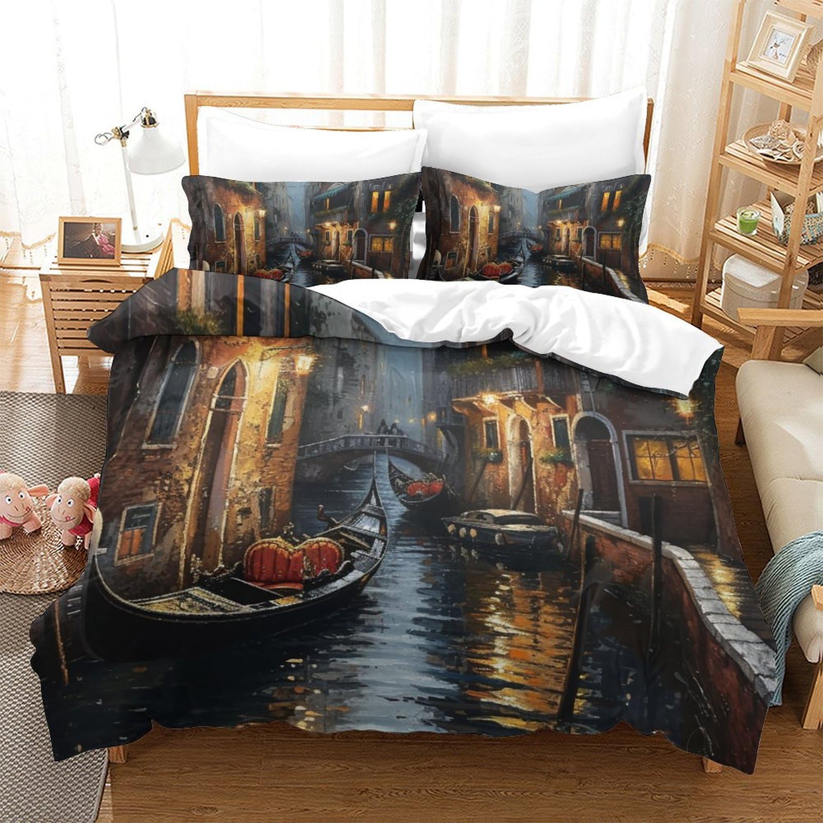Housse de couette facile à laver microfibre Super King 3D
