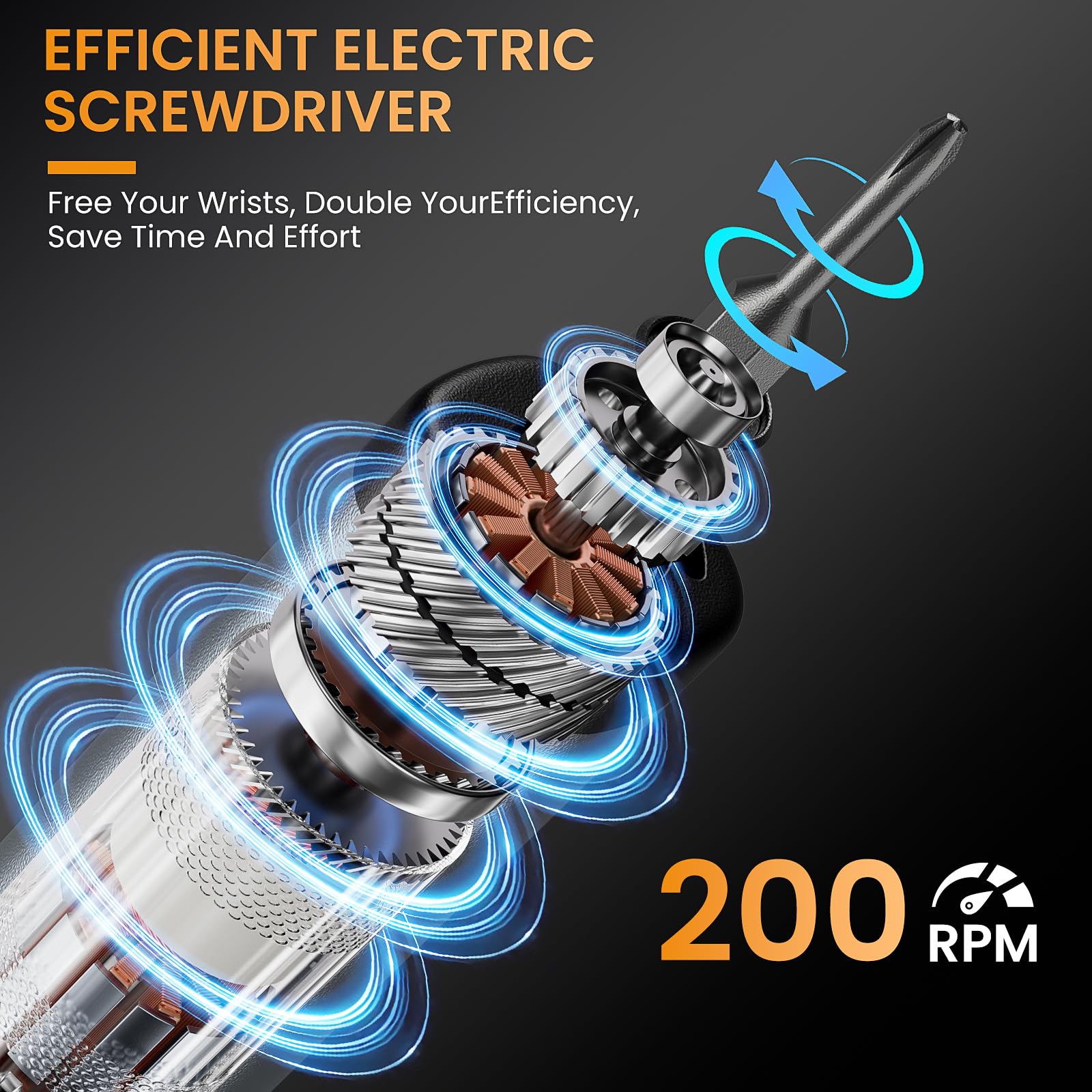 Mini destornillador eléctrico, juego de destornilladores de precisión de 78 piezas, equipado con una pantalla digital inteligente, 5 velocidades ajustables, cabeza magnética S2, adecuado para