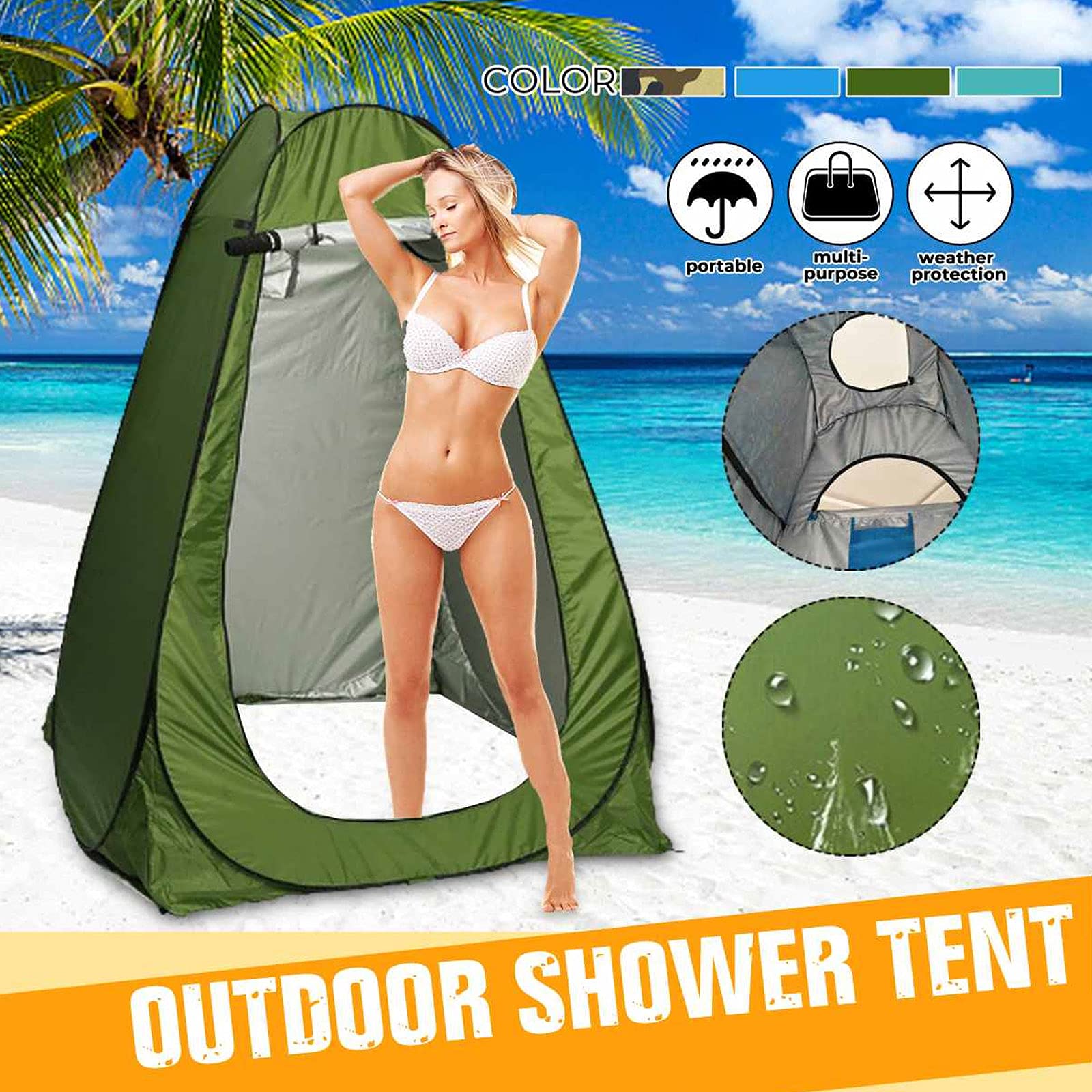 Pop-up Toilettenzelt Umkleidezelt, Tragbar Camping Dusche Zelt, Mobile Umkleidekabine Lagerzelt mit Tragetasche für Camping, Dusche, Umkleidezimmer, Privatsphäre
