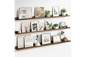 56inch Walnut Rustic Walnut Picture Ledge Shelf – Long Floating Shelf