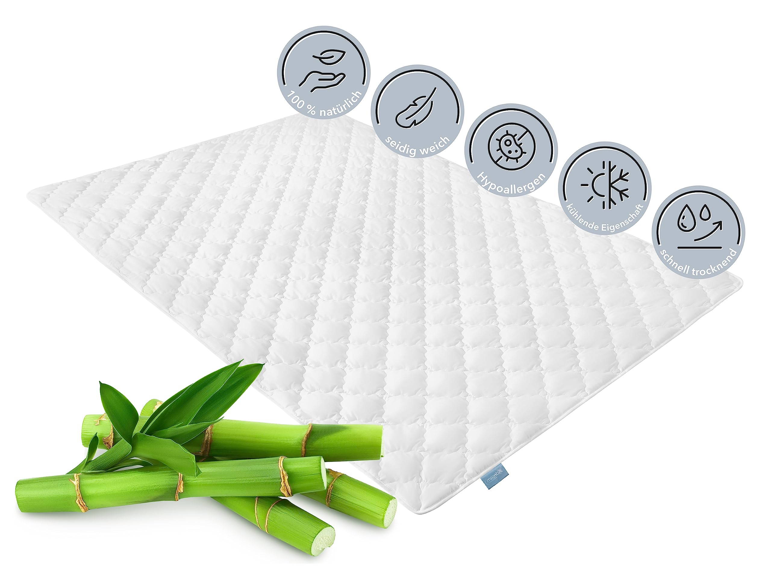 XDREAM Bambus Sommersteppdecke | 100% Baumwolle | leichte Bambusfüllung ideal für den Sommer | waschbar 30 Grad | Allergiker geeignet | kühlende Eigenschaften | Öko-Tex Zertifiziert | 155 x 220 cm