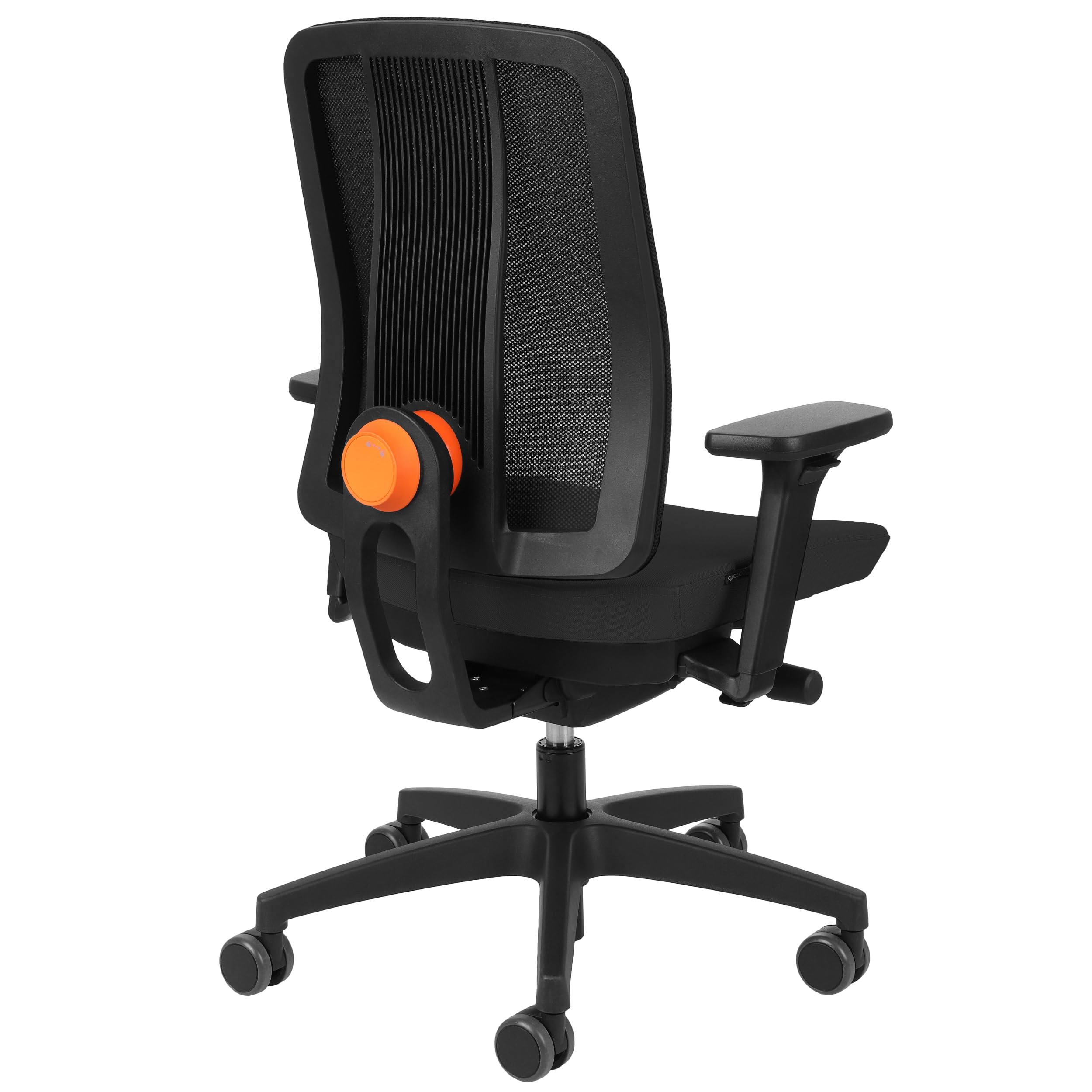 ErgoJunior Drehbarer Kinder-Bürostuhl, für Kinder von 10-16 Jahren, höhenverstellbar, Rückenlehne mit Flexi-Move-Technologie, 3D-Armlehnen (Schwarz)