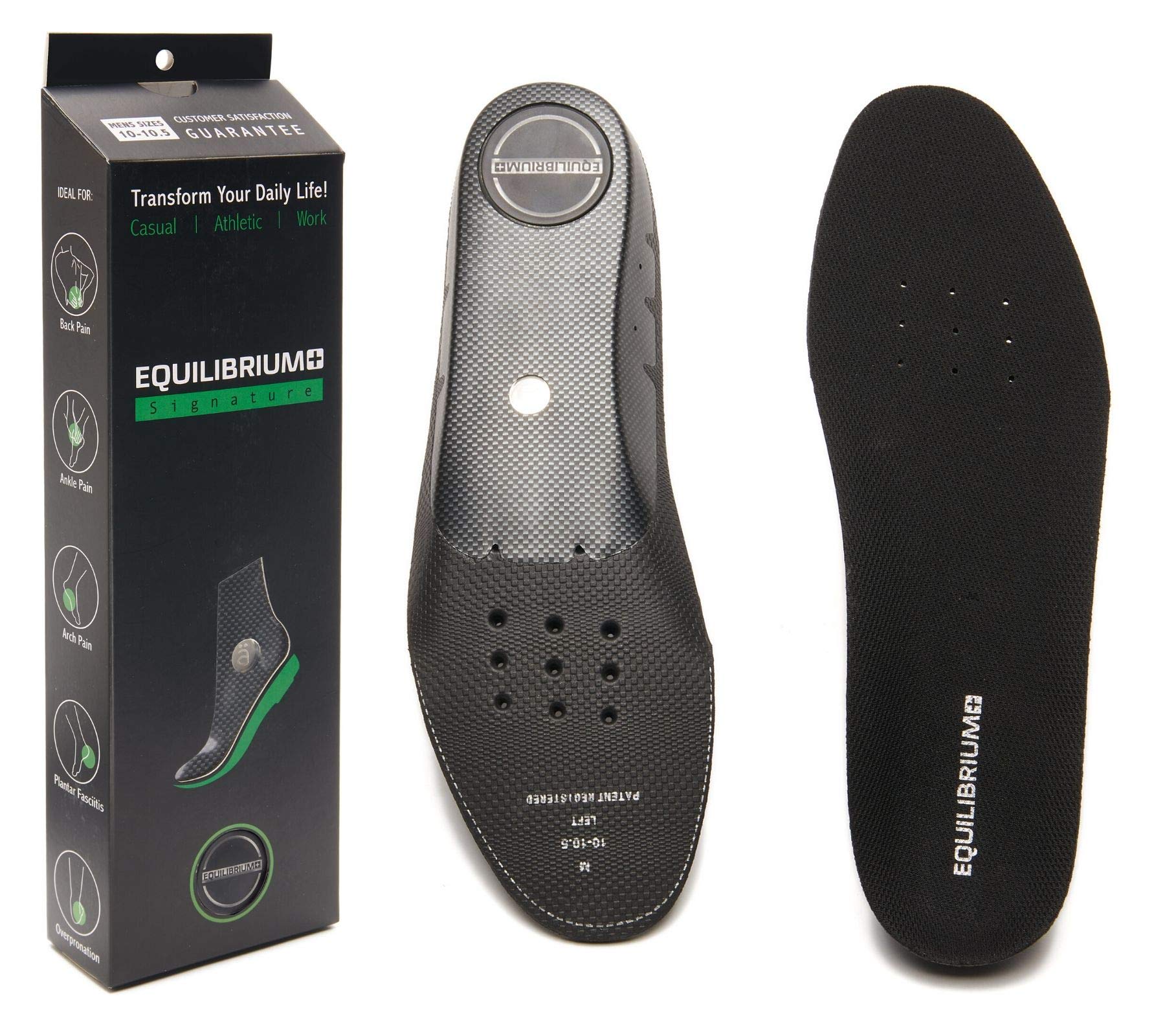 EQUILIBRIUMOrthotic Plantar Fasciitis Arch and Balance Support Shoe Insoles for Men and Women Best Comfortable Inserts Relieving Foot, Arch,and Knee Pain,for Running,Walking,Sports (Men's/11-11.5)