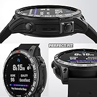 Vista 3 de Anillo de bisel compatible con Garmin Fenix 7 Sapphire Solar/Fenix 7 Solar, anillo de bisel de acero inoxidable, cubierta adhesiva antiarañazos