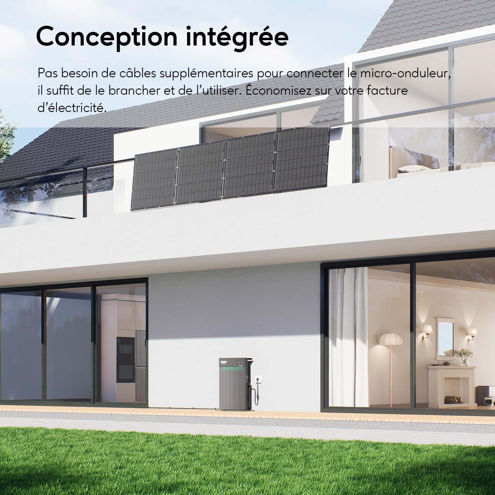 Centrale Solaire Balcon Zendure SolarFlow 2400 AC – Stockage Batterie LFP 2.88 KWh Extensible – Gestion IA - 10