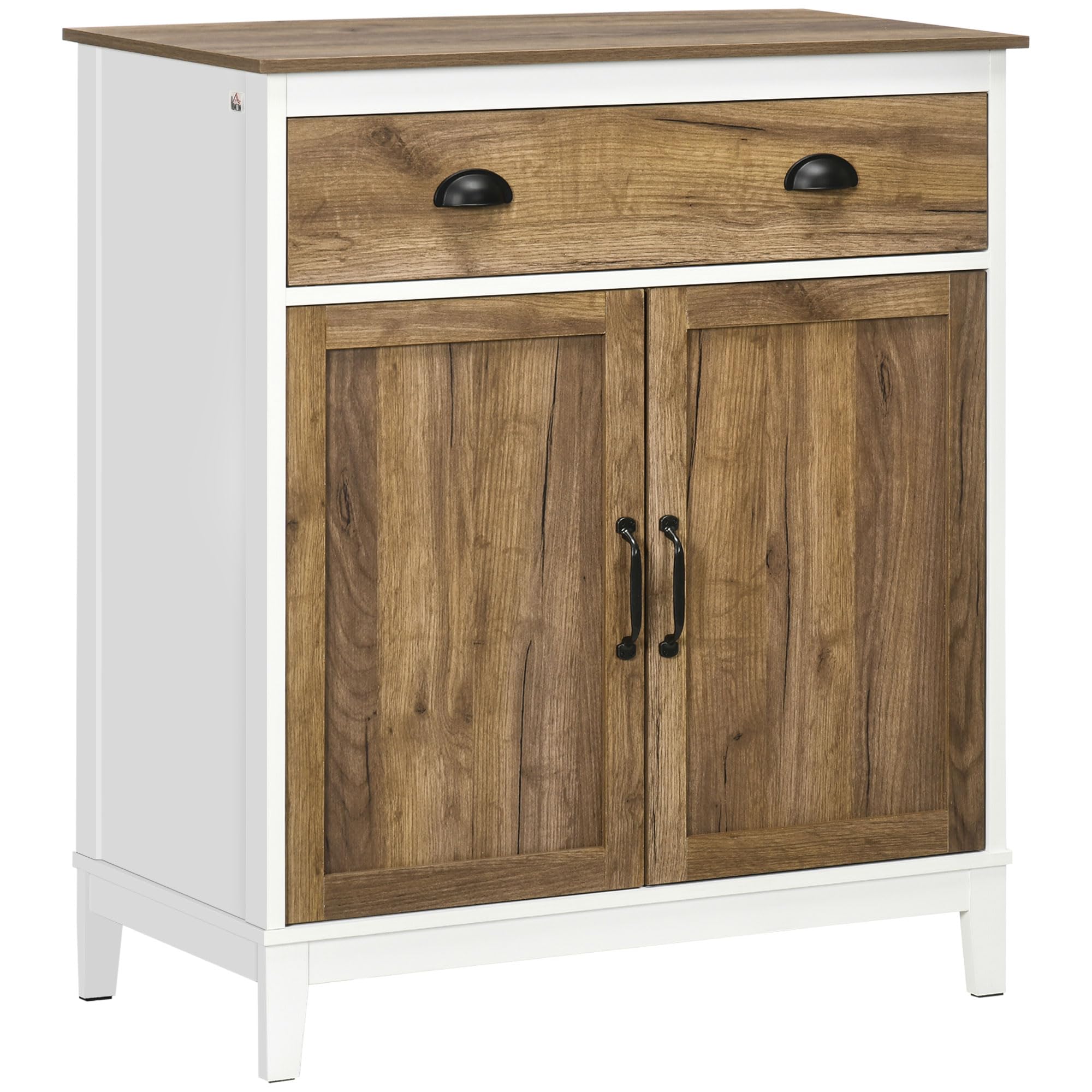 HOMCOM Aparador para Salón con Cajón 2 Puertas 78,5x39x89,4 cm Marrón