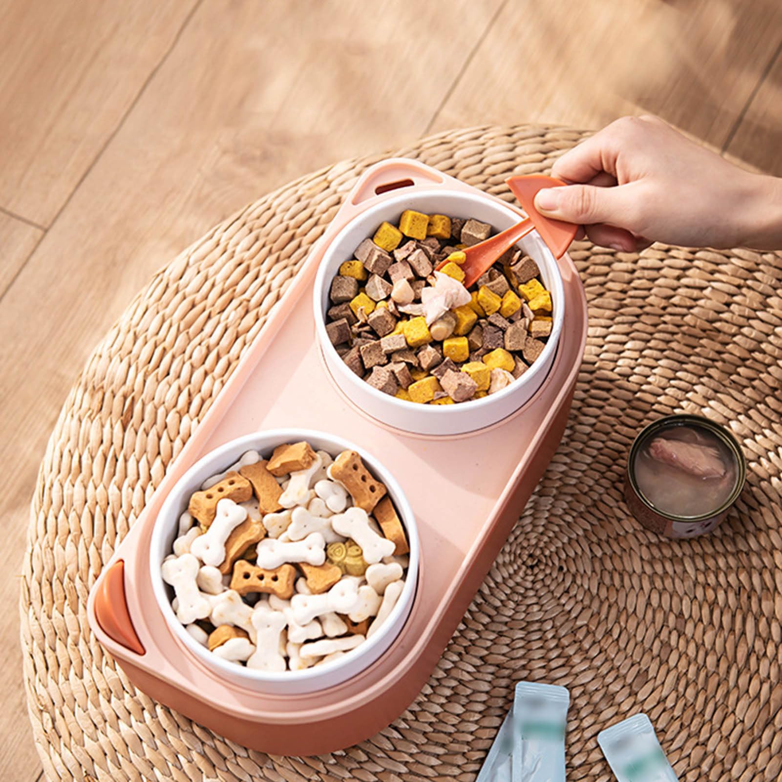girevole per, riutilizzabile per gatti, robusta mangiatoia per | gatti con fornitura di animali domestici, ciotole per animali, articolo per gatti durante i pasti, ciotole