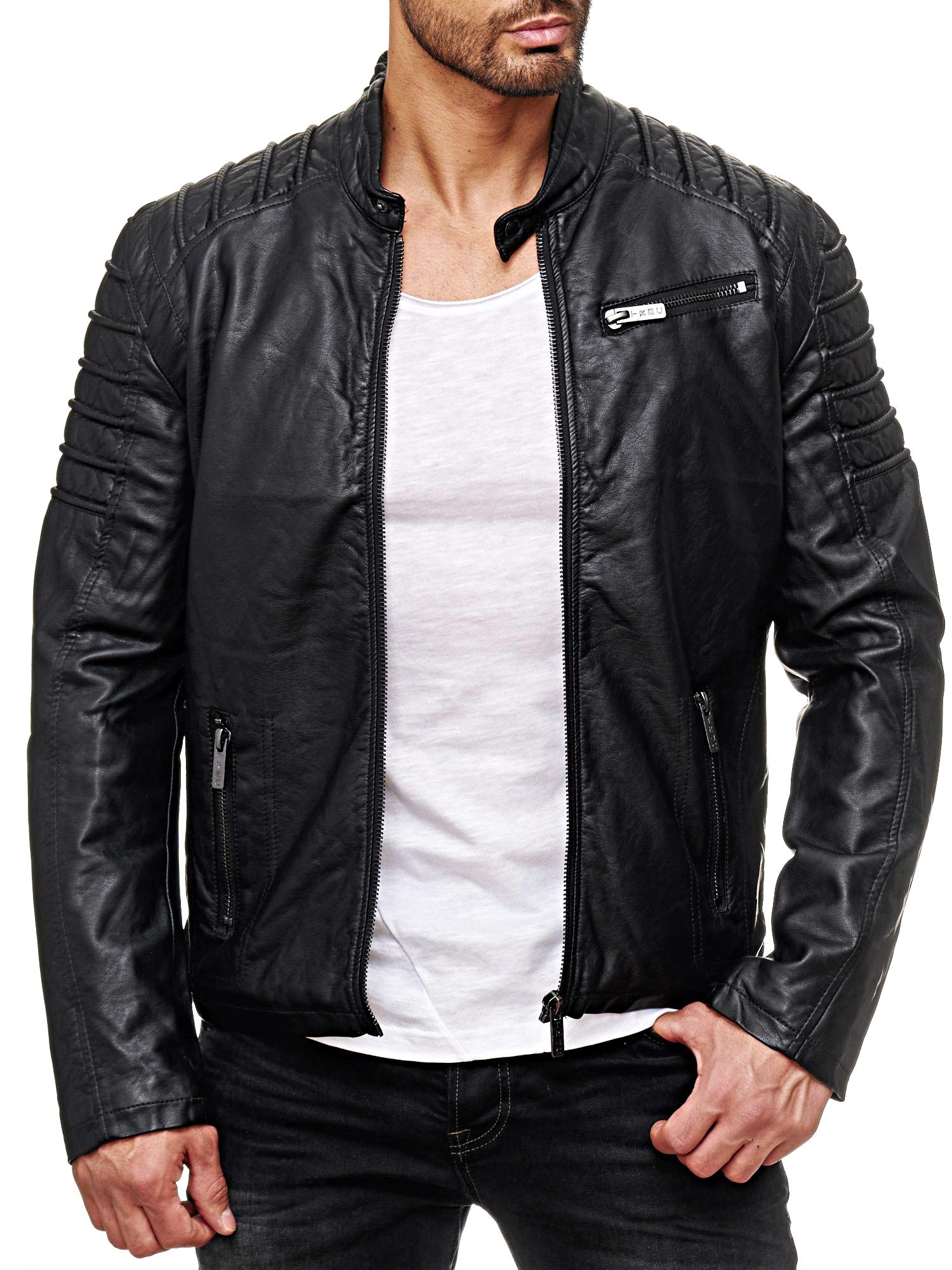 RED BRIDGE Chaqueta Moderna de Transición en Cuero Sintético para Hombre