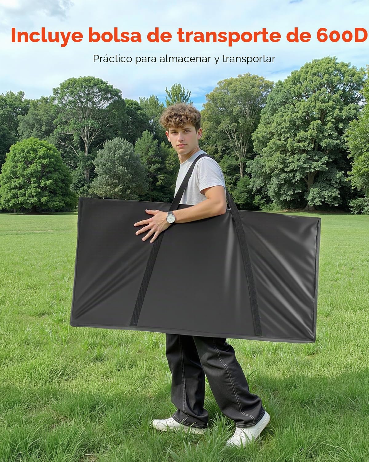 VEVOR Juego de Cornhole, Tablero de Juego de Cornhole de 1,2 x 0,6 m, Madera Maciza, para Interiores y Exteriores para Adultos, Incluye Estuche de Transporte, para Jardín, Patio, Playa, Camping