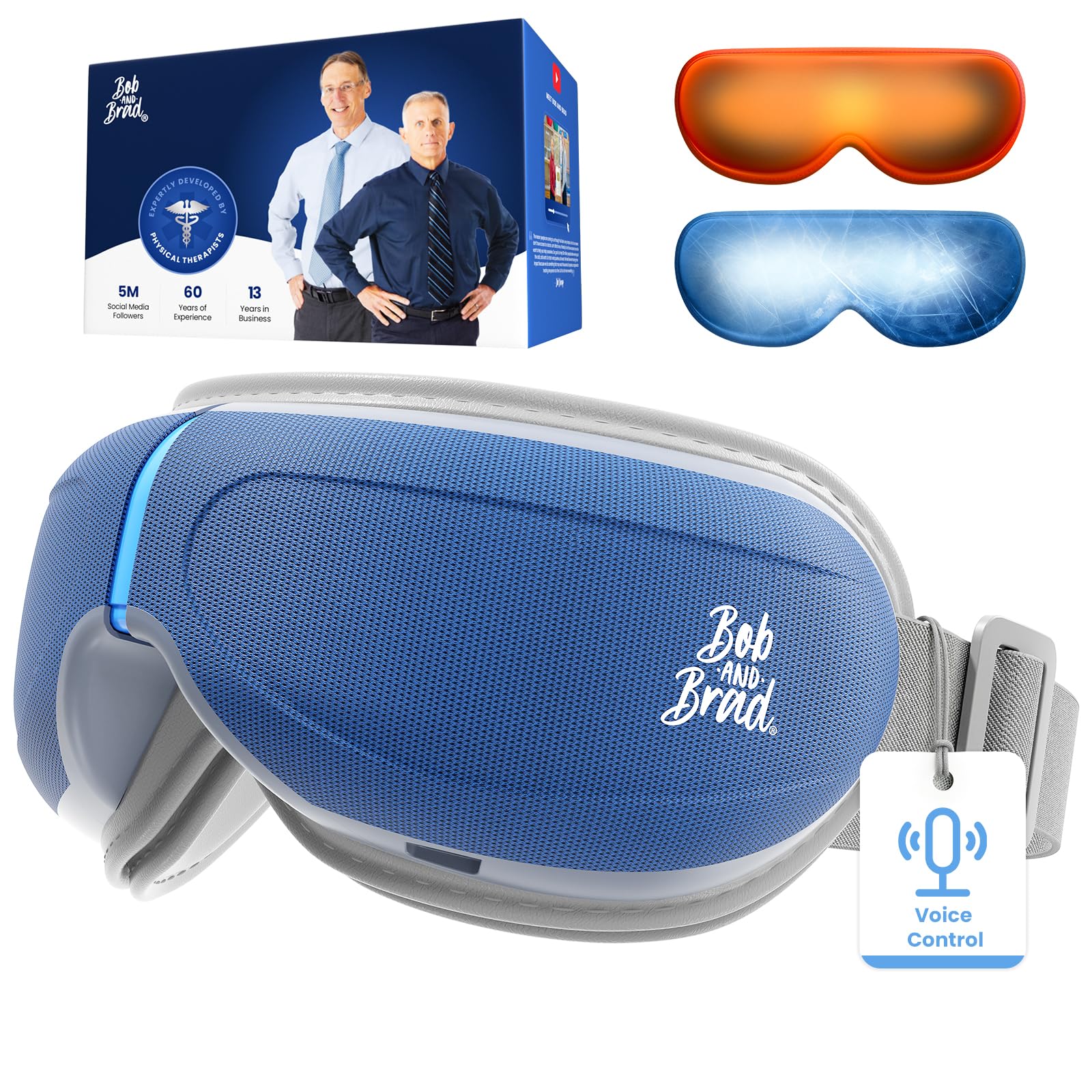 BOB AND BRAD Eye Massager with Heat and Cooling Voice Control, FSA Eligible HSA, EyeOasis 3 Voice Temple Massage, Heated Eye Massager for Migraines & Dry Eyes Relief, Fathers Day Dad Gifts for men mom