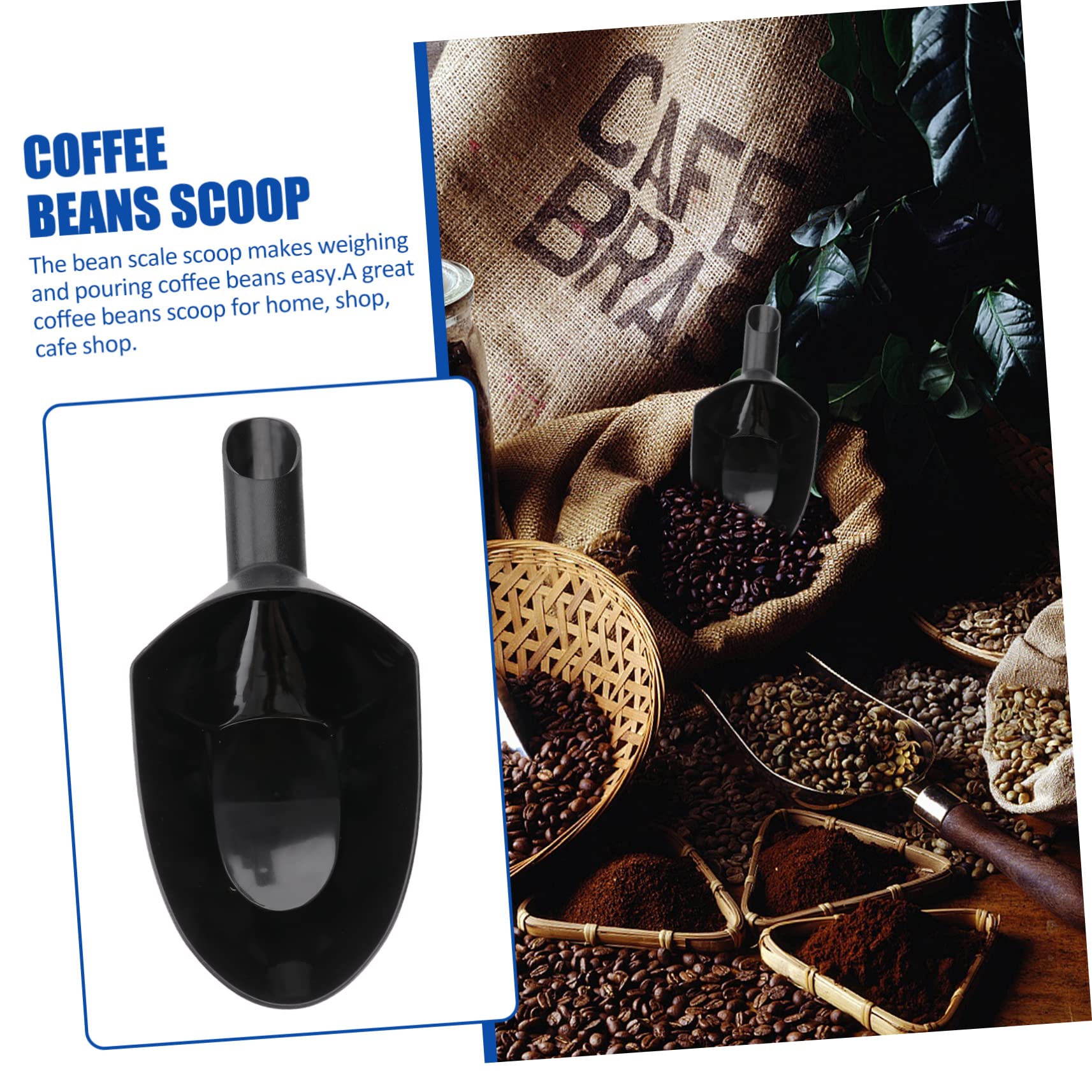TOPBATHY 2 Piezas Pala De Comida Alimento Pala De Palomitas De Maíz El Grano De Café Pala Multifuncional Cucharada De Harina Cucharada De Granos De Café Tostador De Café Alta Capacidad