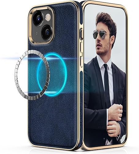LOHASIC Funda para iPhone 14 compatible con MagSafe, funda de lujo para negocios, elegante, clásica de piel sintética, mejor diseñador, funda disponible en Yaxa Colombia