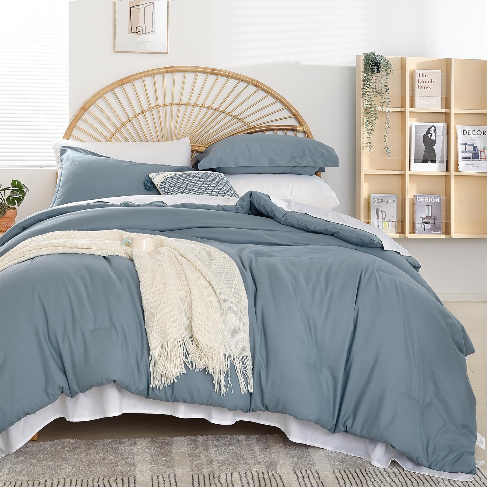 weigelia Queen Comforter Set with Sheets - 7 Pieces Bed in a Bag Queen