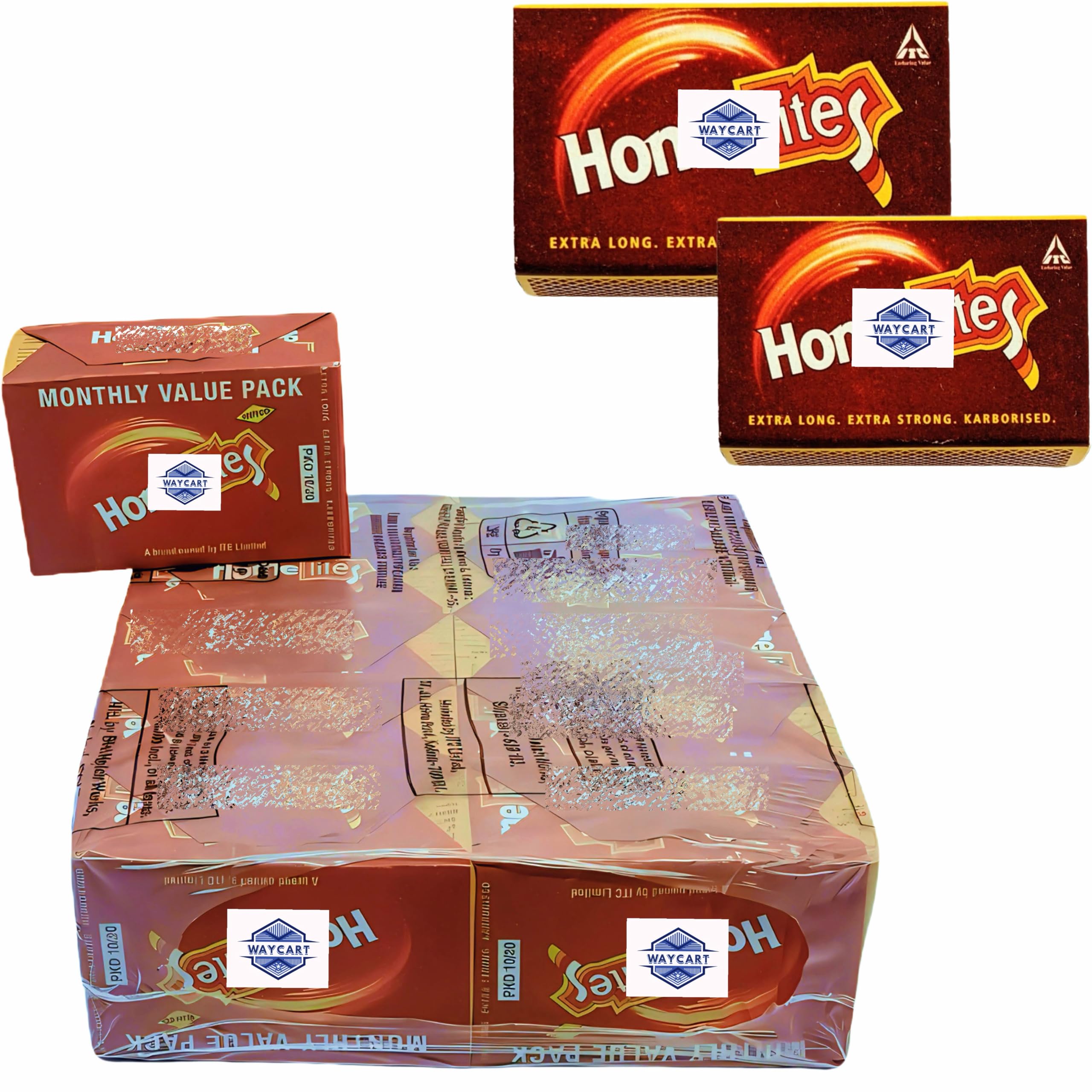 HOM Lit Matchbox Pack of 10 Boxes (Each Contains 210 Matchsticks - Total 2100 Count) with 1 Piece Pocket Lighter-picture-12