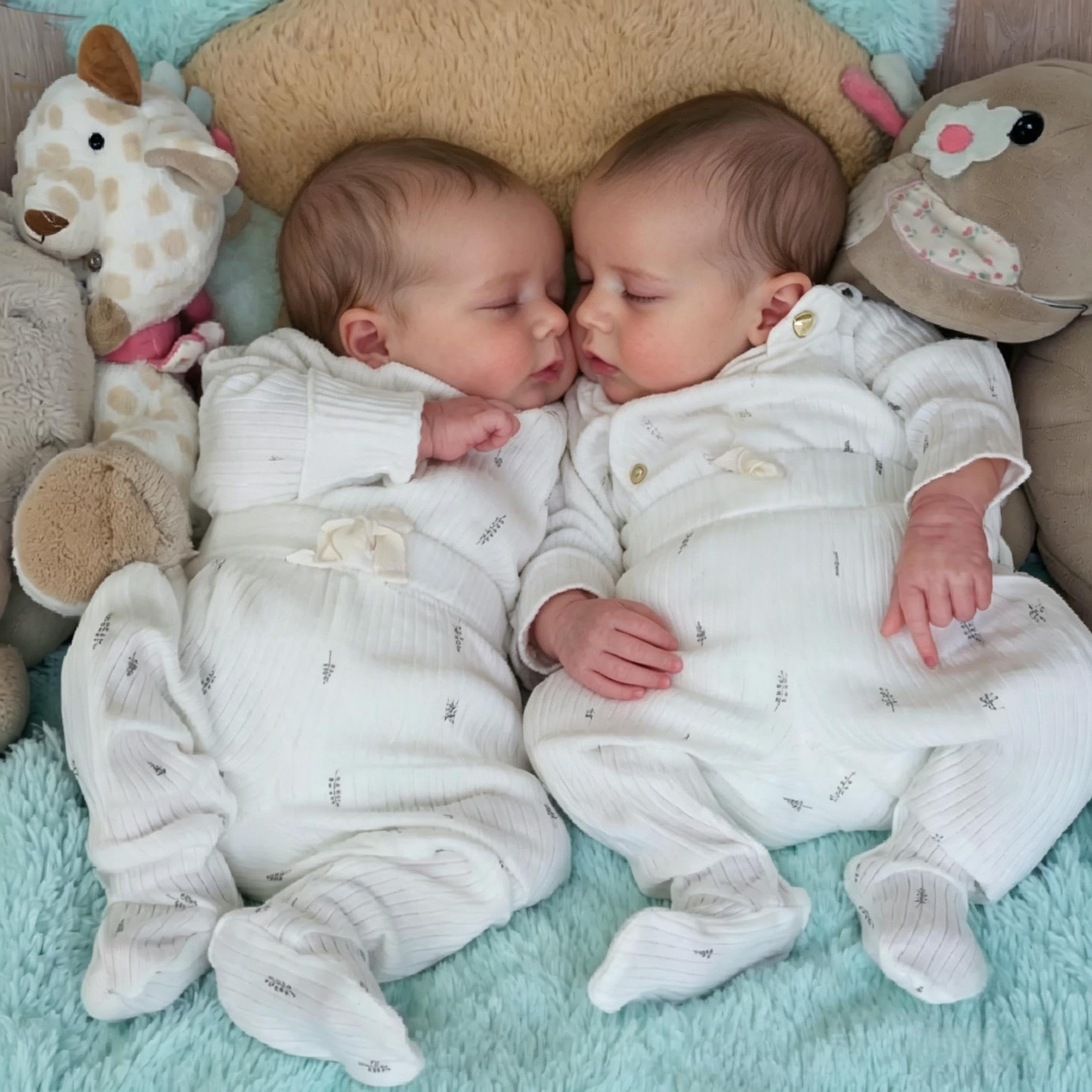 RXDOLL Reborn Baby Dolls Twins Silicone Full Body Vinyl Girls 45,7 cm Lifelike Full Silicone Baby Dolls che sembrano Real Life Baby Doll Twins Girls Addormentato Bambole appena nate