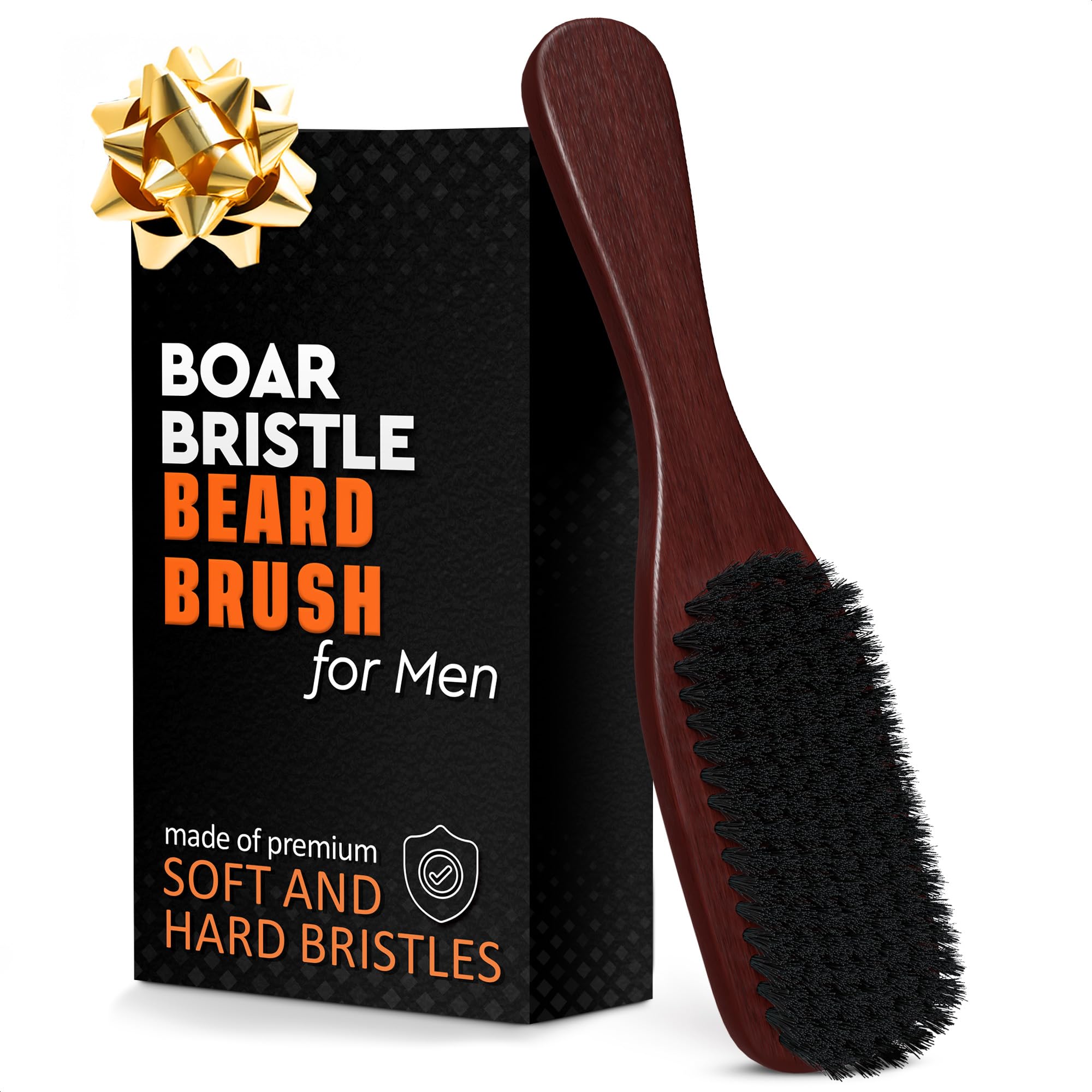 Soft Beard Brush for Men – Soft Boar Bristle Beard Brush with Handle, 9" Wooden Design for Beards, Mustaches & Slick Back Hair – Comfortable Grip, Styling Control, for Daily Grooming & Barbershop Use