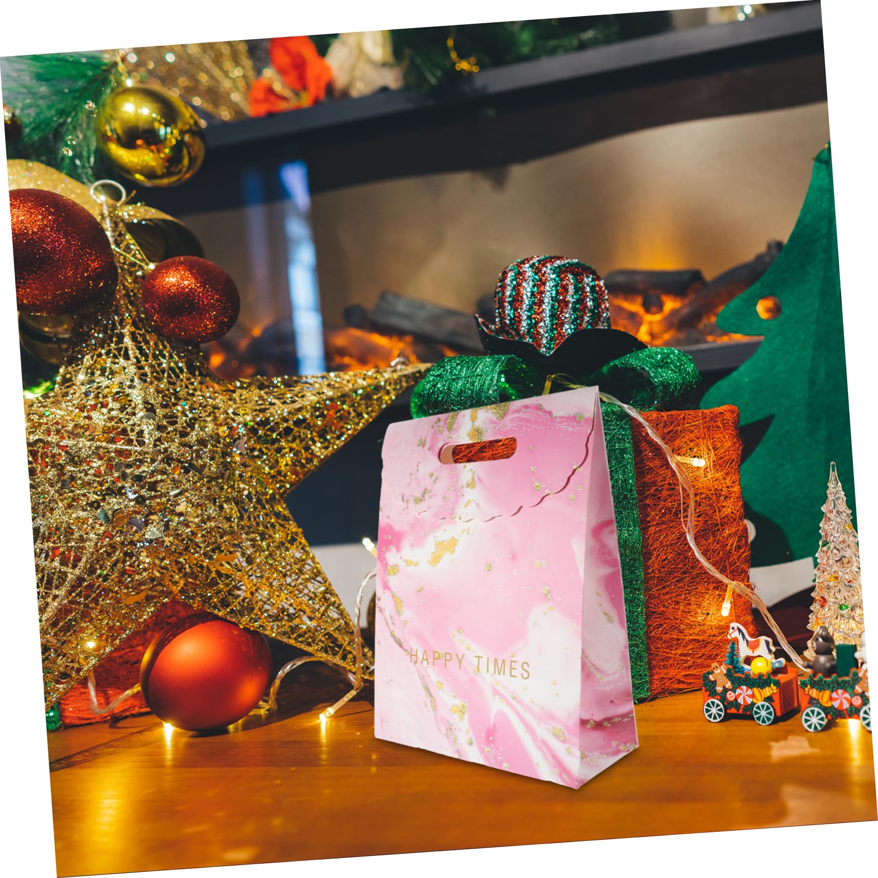 SKISUNO 10piezas Bolsa De Papel Grande Diseño De Mármol Para Fiestas Tote Bag Reutilizable Asas Para y Souvenirs