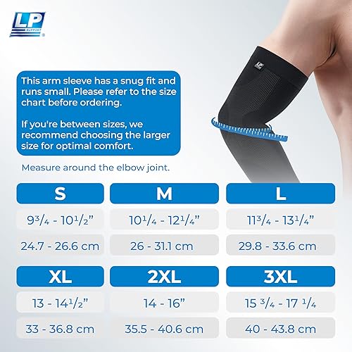 Miniatura 6 de LP SUPPORT 251Z - Manga de compresión para hombresmujeresjóvenes atletas, tendinitis, artritis, entrenamiento, fitness, baloncesto