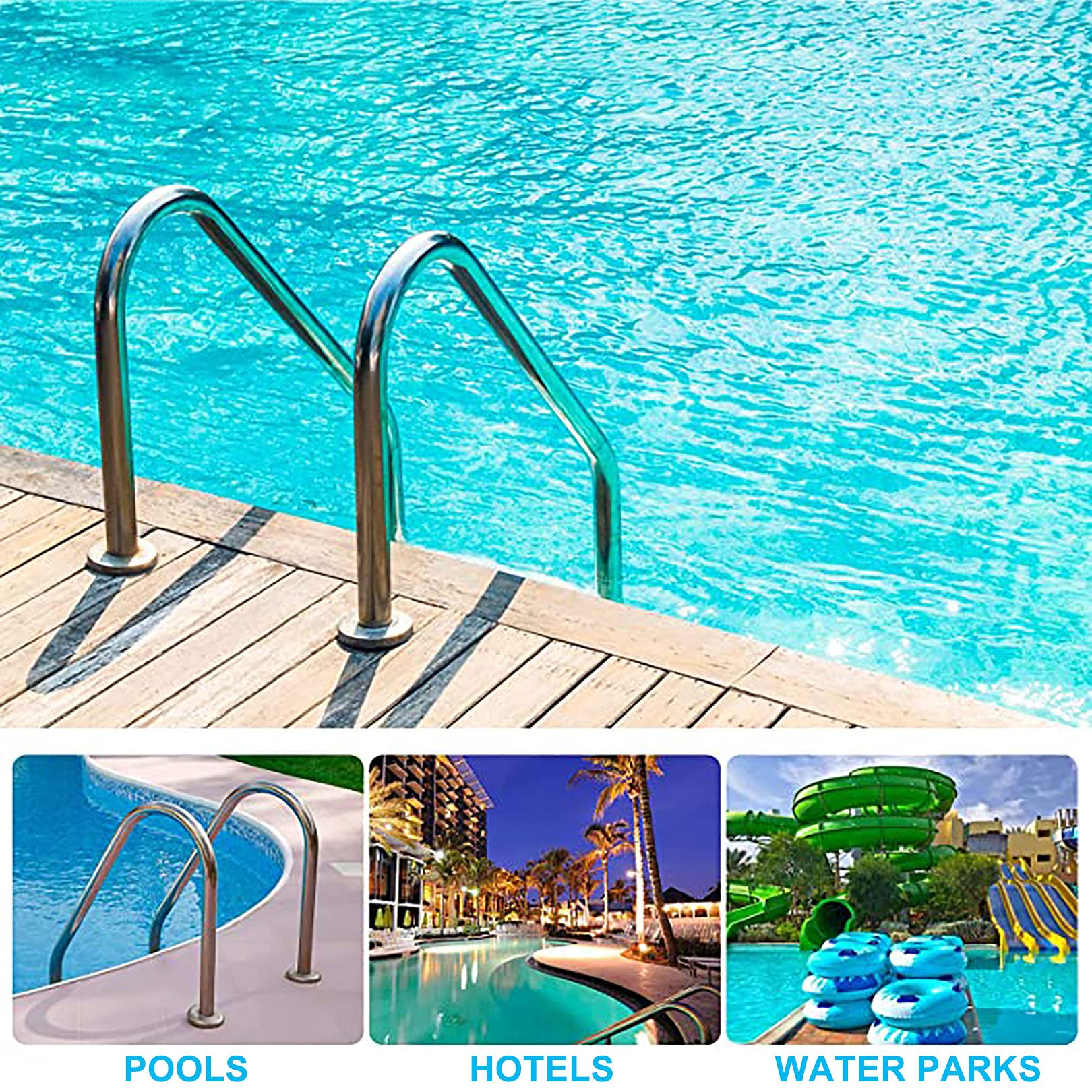 WangXLDD Scaletta per piscina a terra resistente a 2 gradini in acciaio inox con gambe facili da montare, capacità di peso 149,7 kg