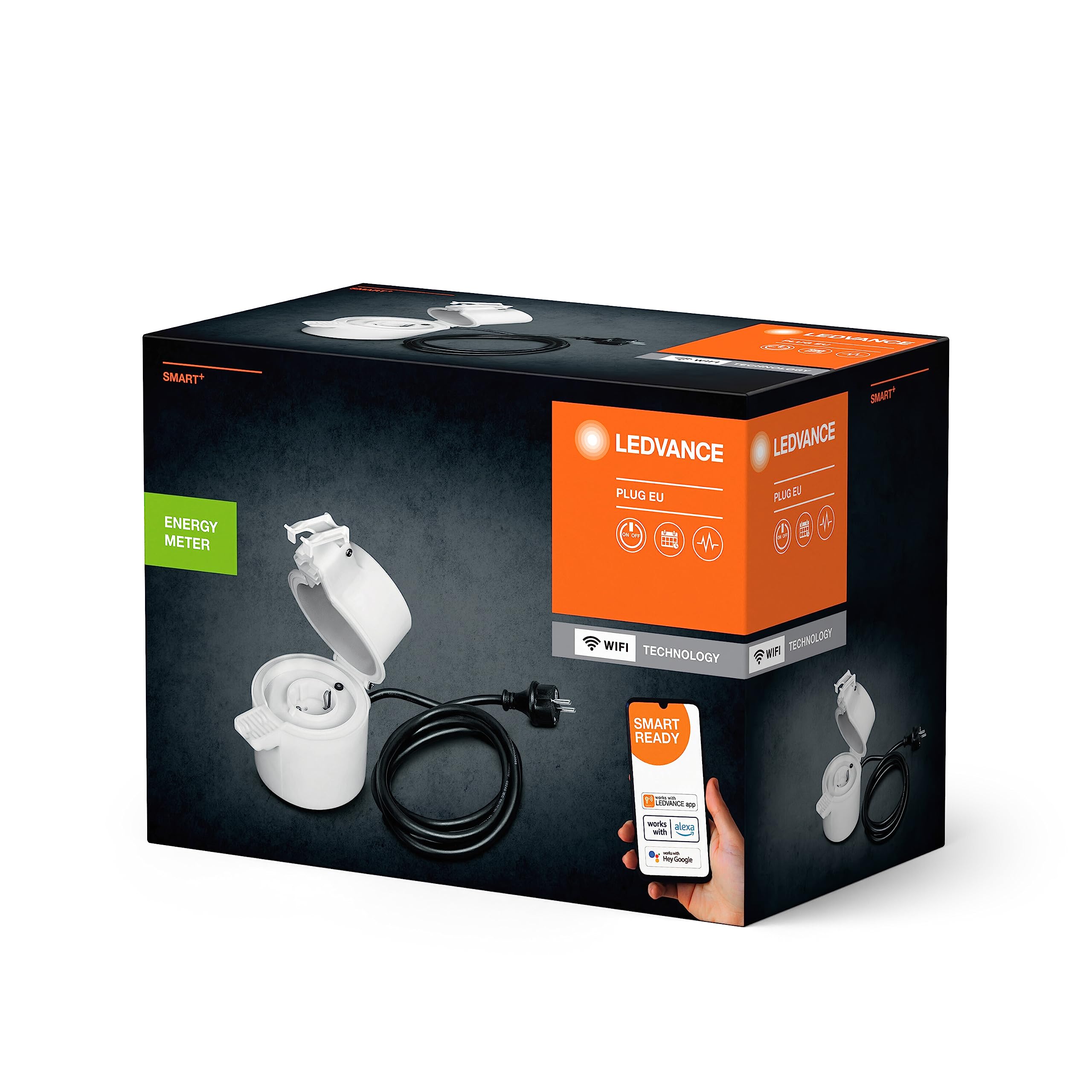 LEDVANCE SMART+ presa commutabile per esterno con tecnologia WiFi, con misurazione della potenza compatibile con Google e Alexa Voice Control, controllo tramite telecomando possibile, confezione da 1