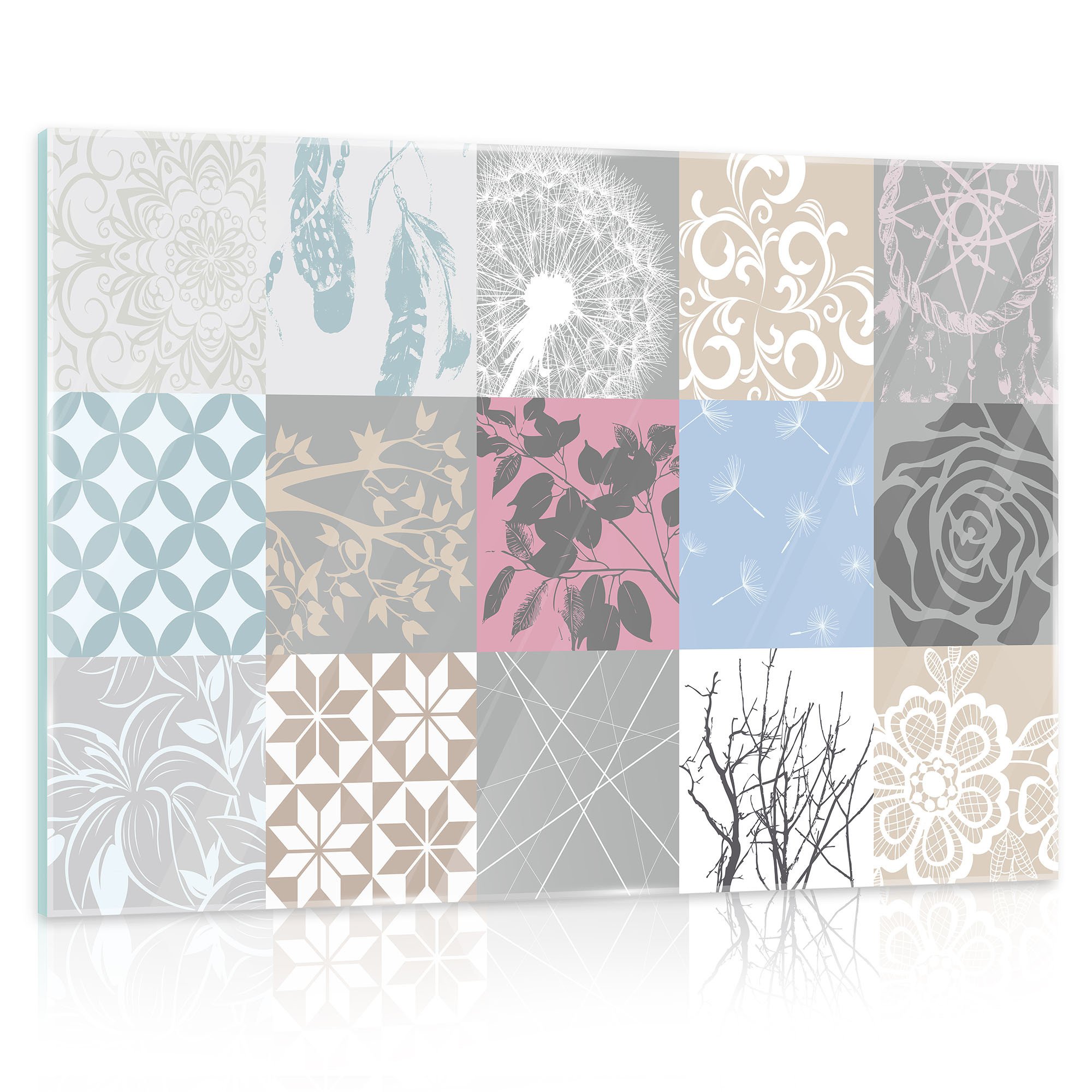 Delester DesignGT11286G1 Cement Tile Effect, Glass, Multi-Colour, 20 x 30 x 1.5 cm