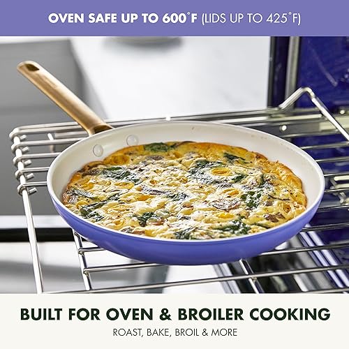 Miniatura 7 de GreenPan Reserve - Juego de ollas y sartenes antiadherentes de cerámica anodizada dura, 10 piezas, mango dorado, sin PFAS, apto para lavavajillas,