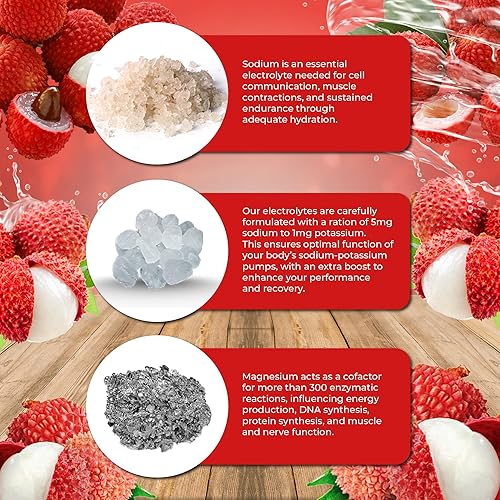Miniatura 3 de Santa Cruz Paleo Polvo de electrolitos, sabor a lichi, mezcla de bebida de hidratación sin azúcar con sal rosa del Himalaya, sal marina, glicinato