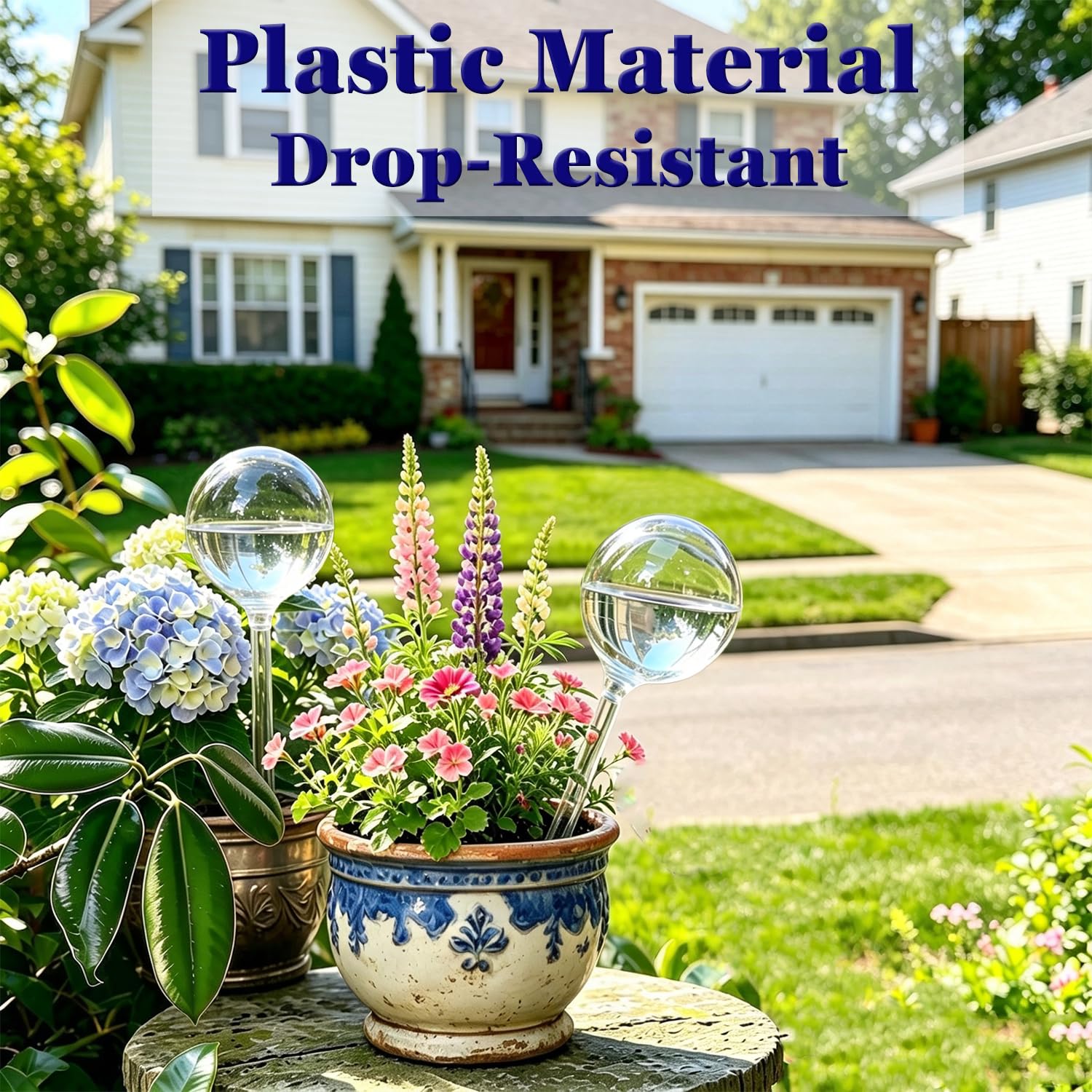 Kingbow 10 globi di irrigazione automatica per piante, in plastica trasparente, dispositivi di irrigazione automatica per fiori, dispositivo di irrigazione automatica da giardino, per piante da