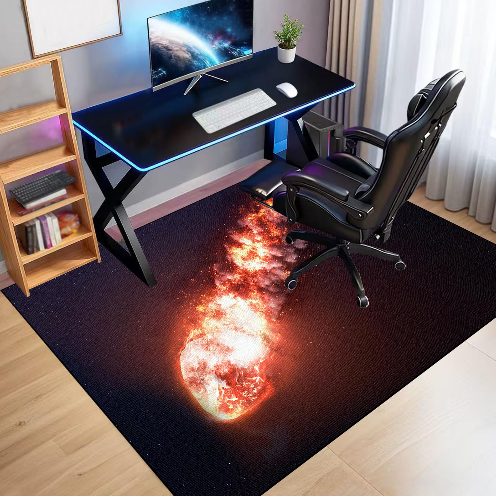 Tapis Protection de Sol Chaise Bureau, Tapis de Chaise Gaming Tapis Protège-Sol Antidérapant Protège Le Sol, Tapis de Sol pour Fauteuil, Tapis de Sol Bureau Tissu, Tapis Chaise de Bureau 120 x 160 cm
