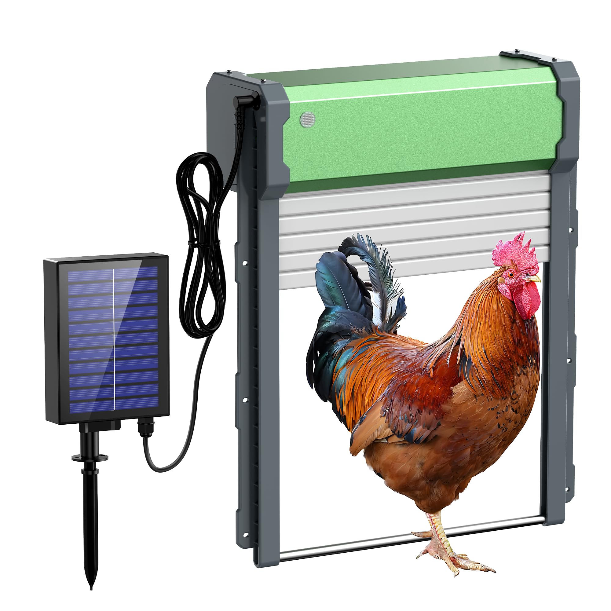 Upgrade Automatic Solar Chicken Coop Door With Timer, Light Sensor Slider Outdoor Farm Henhouse Cage Opener - View #7