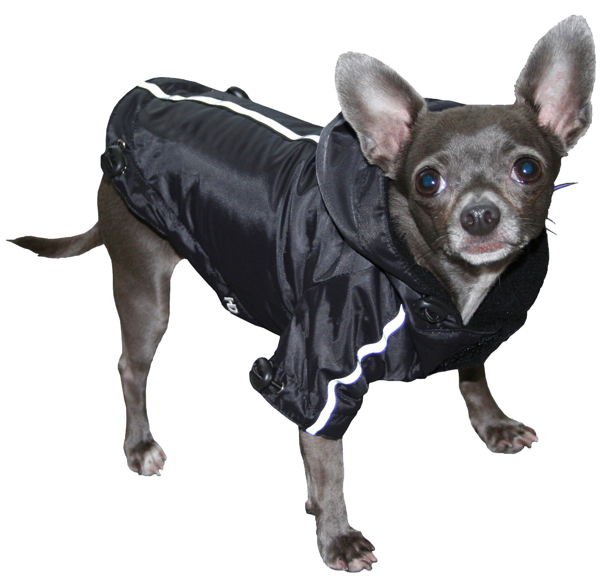 Hip Doggie HD 5PRBK S Puppagonia Rain Parka Dog Coat, Small, Black - Image 3