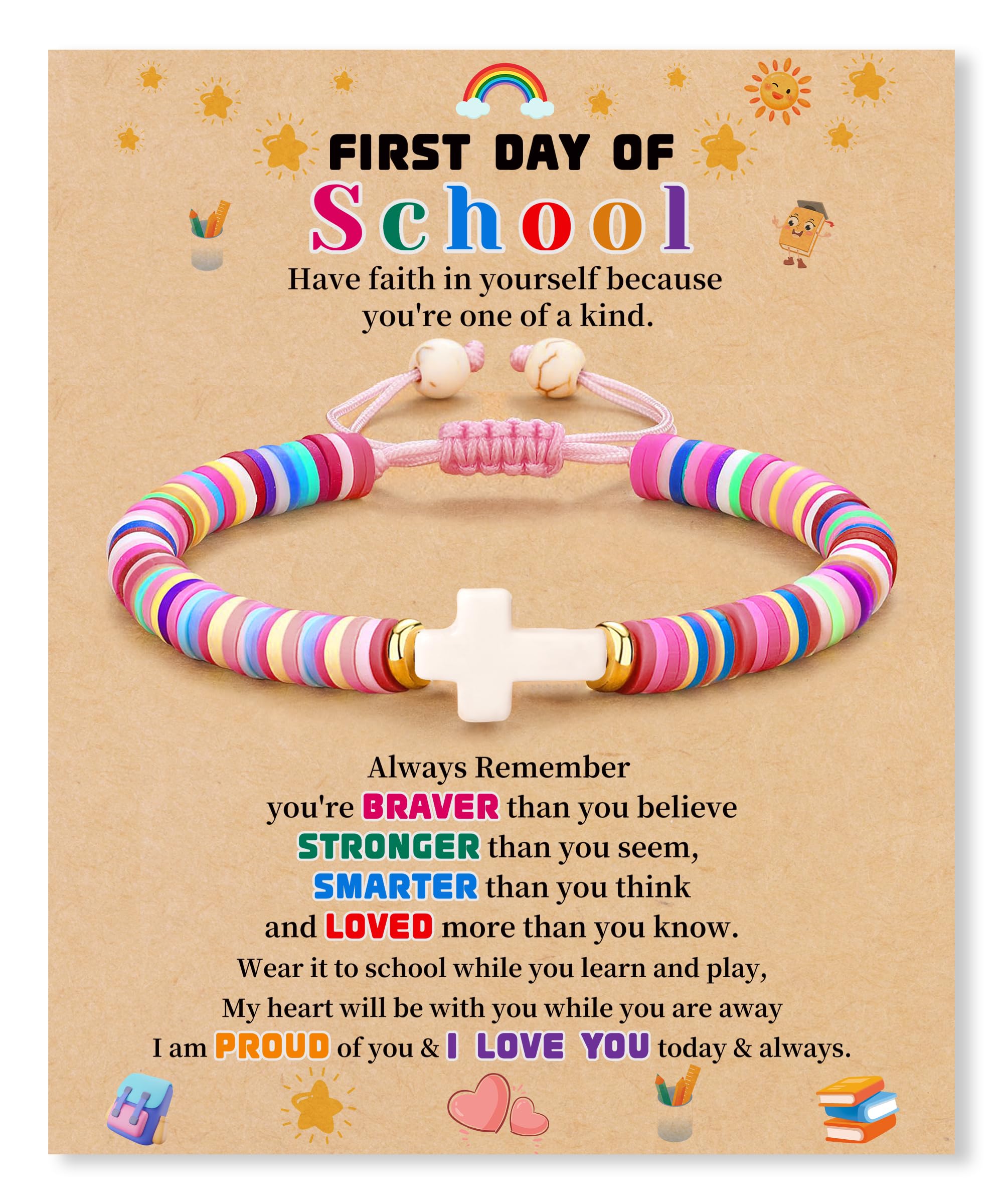 JSJOY Nature Stone Bracelet Birthday Gifts for Women Girls, Birthday Cross Bracelet Gifts for Age 6 to 80 Year Daughter Granddaughter Niece Mom Sister Christian Easter Gifts