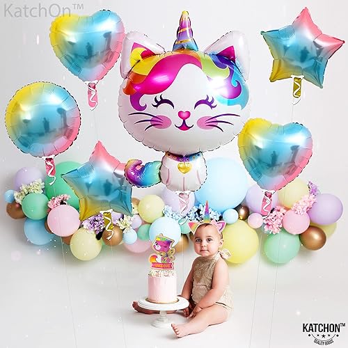Miniatura 3 de KatchOn Big Cute Caticorn Pack - 36 pulgadas: suministros de fiesta de gato, gatito y gatito - Juego de 6