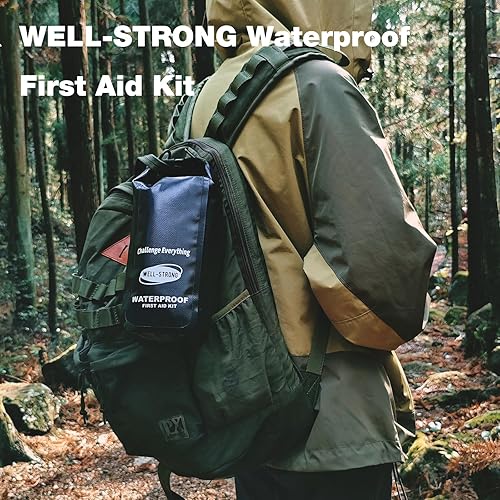 Miniatura 3 de Kit de primeros auxilios impermeable con parte superior enrollable, kit de emergencia con contenido impermeable para pesca, kayak, barco, natación,