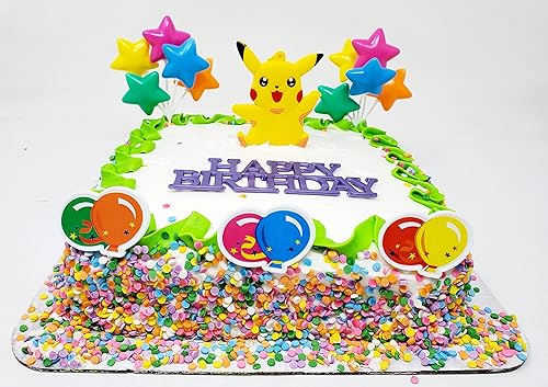 Miniatura 3 de Iconic Gaming Series Poke - Juego de decoración para pastel de cumpleaños de 7 piezas (diseño único)