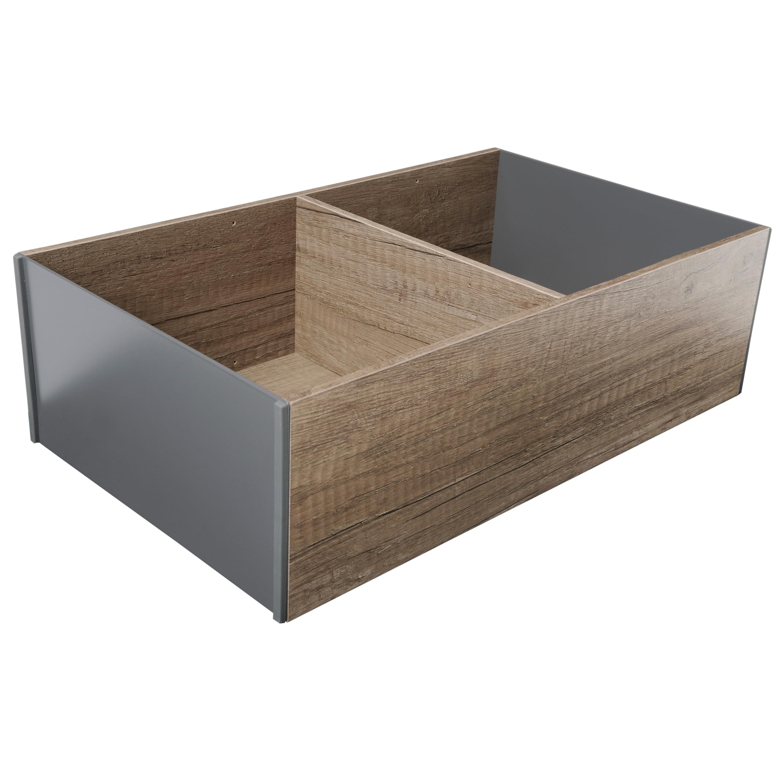 Blum AMBIA-LINE Schubladen-Organizer in hochwertigem Holzdekor | ideal für Küche, Bad & Kleiderschrank | modular einsetzbar und sicherer Halt dank Antirutsch-Füße | 37 × 22 × 11 cm | Nebraska Eiche