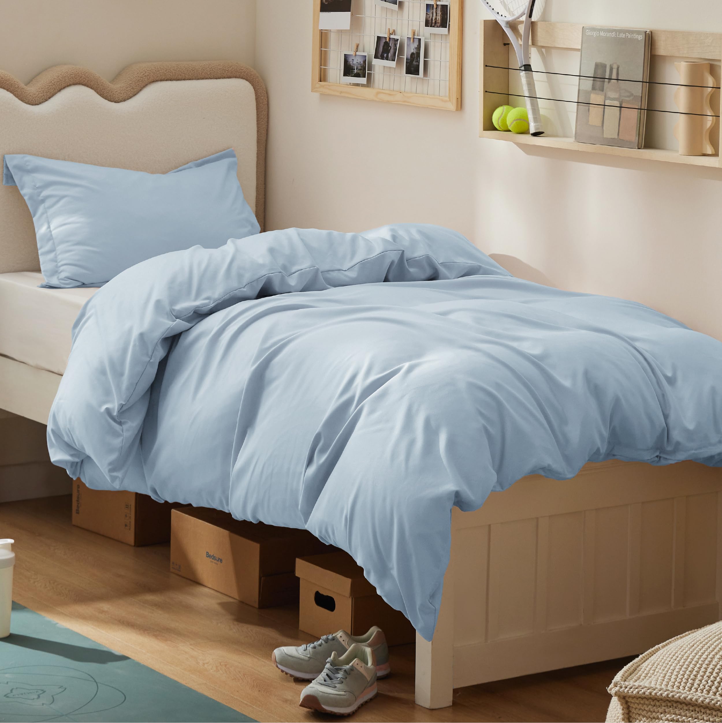 Bedsure Twin/Twin XL Duvet Cover, Double Brushed Bedding Set, Light Blue