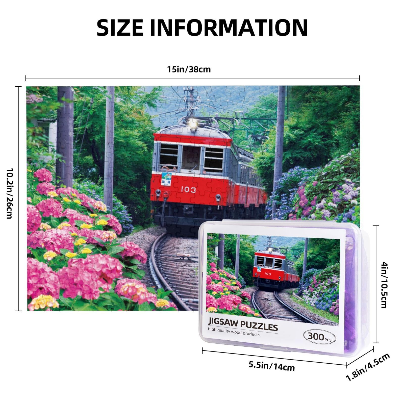 Amazon.co.jp: ジグソーパズル あじさい 箱根登山鉄道 電車 木製 300