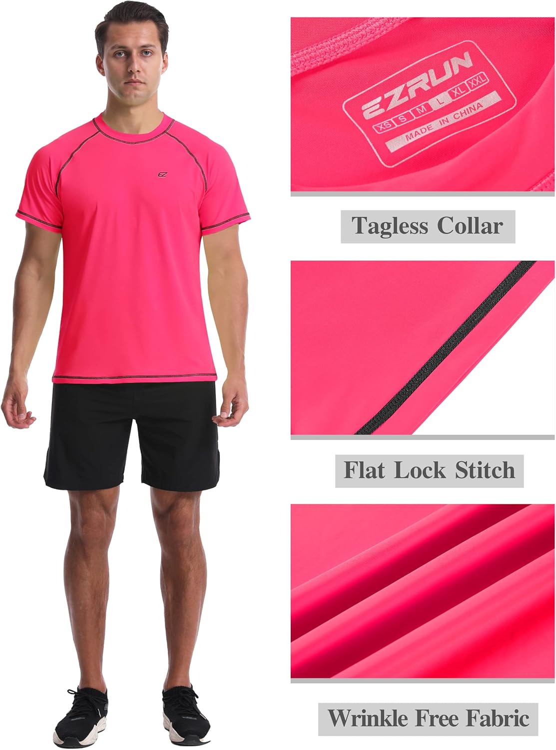 Men's Swim Shirts Rash Guard UPF 50+ UV Sun Protection T-Shirt Quick Dry Fishing Beach T Shirts - Image 4