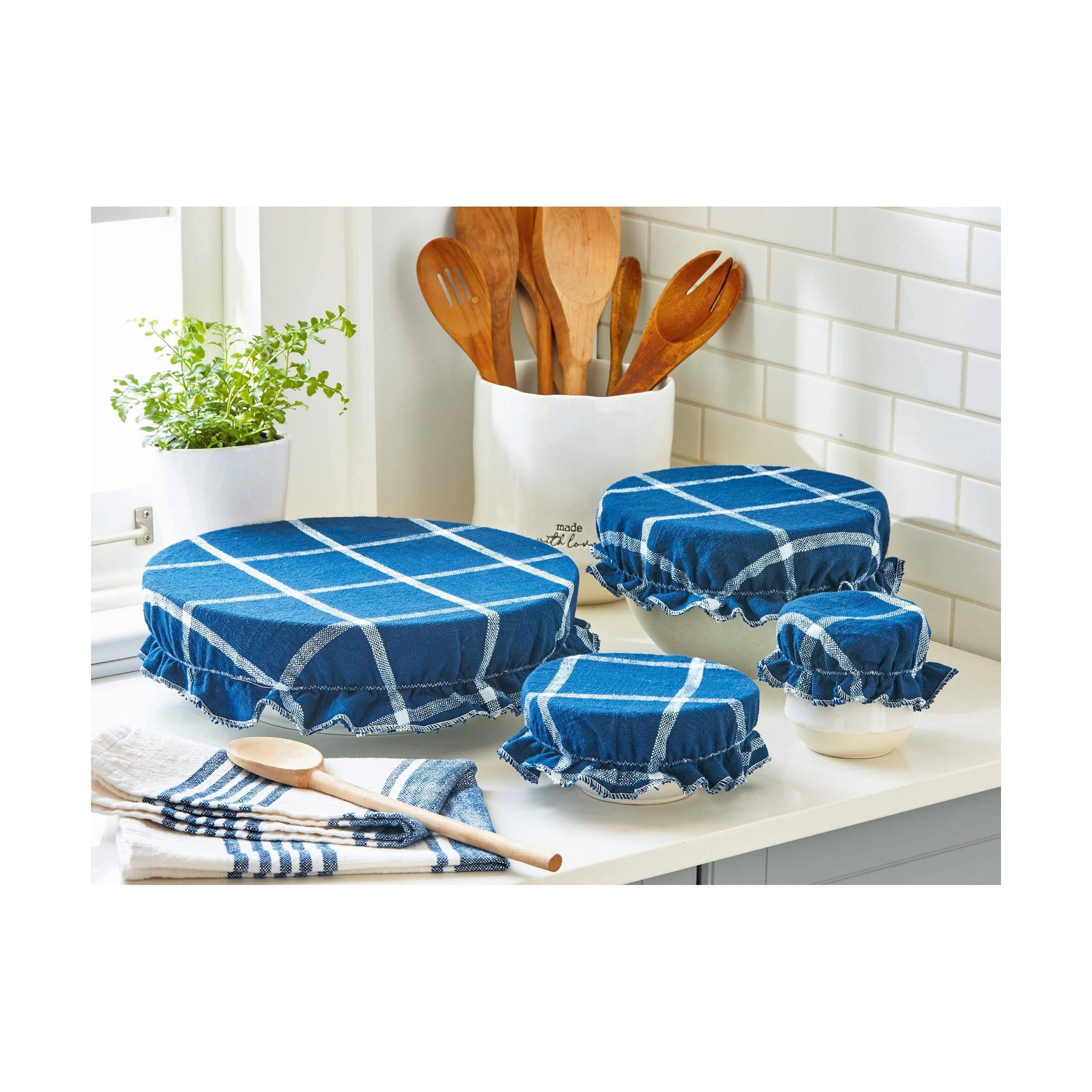 tag Classic Check Bowl Cover Set Of 4 Black Black