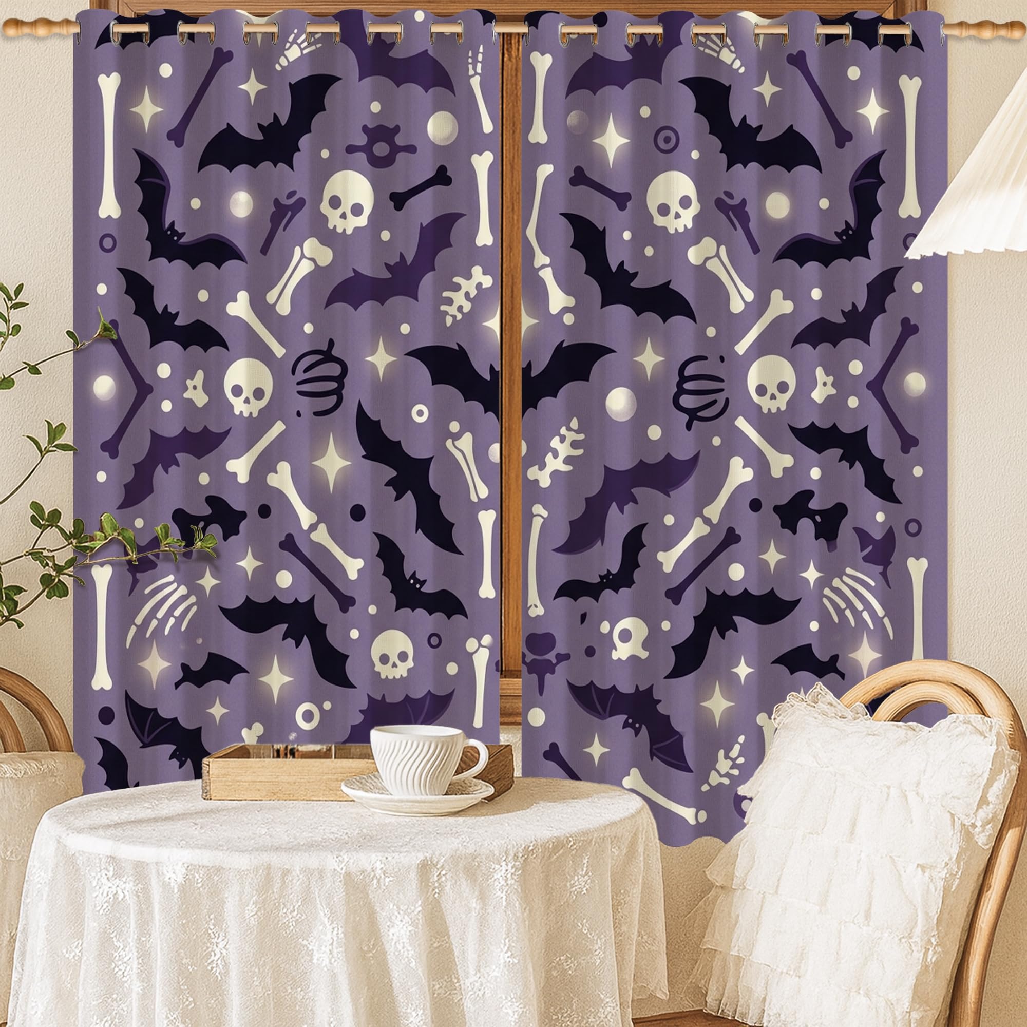 Rideaux occultants pour chambre et salon : ambiance Halloween