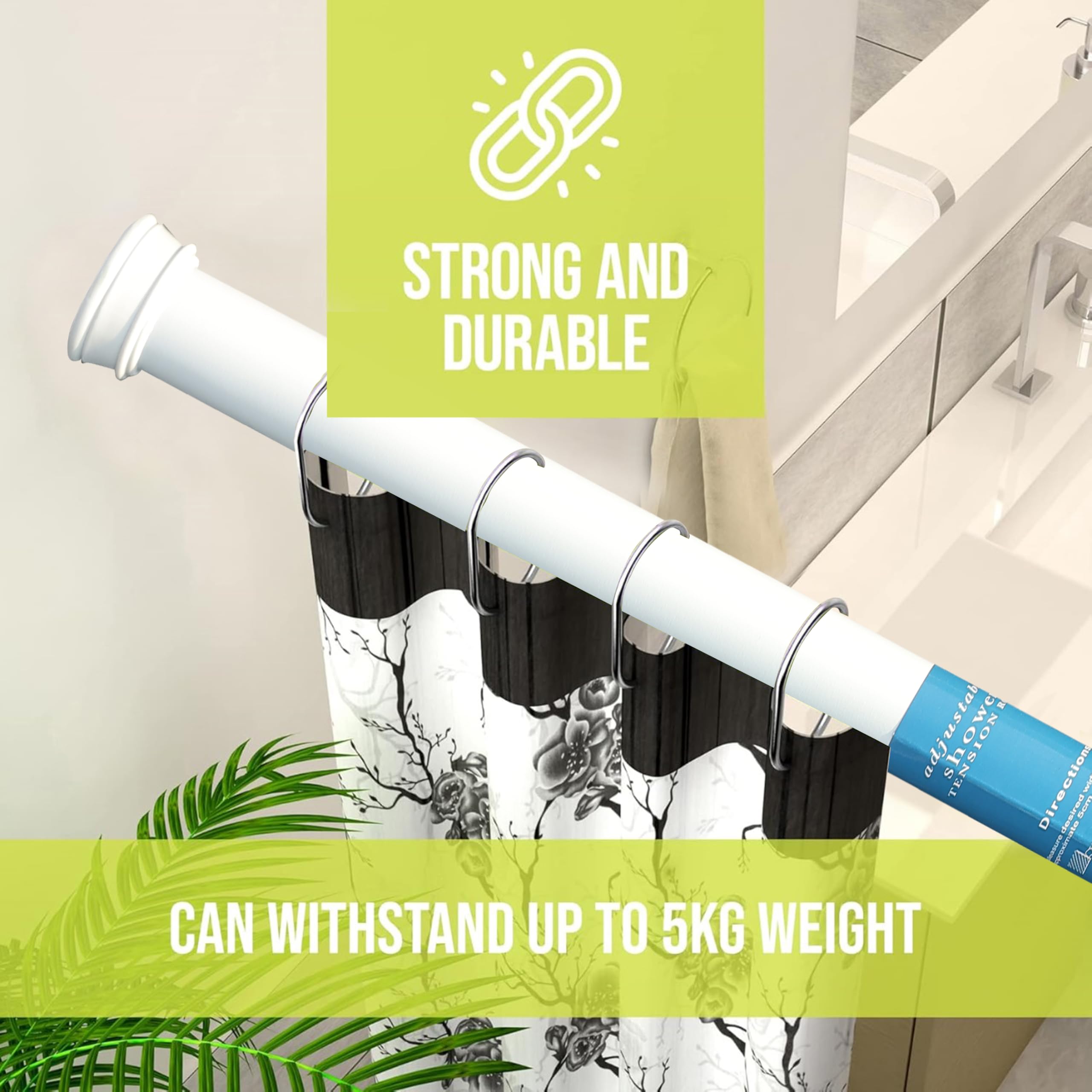 Expandable Shower Rod - No Drilling! -7 Expandable Shower Rod - No Drilling! -7