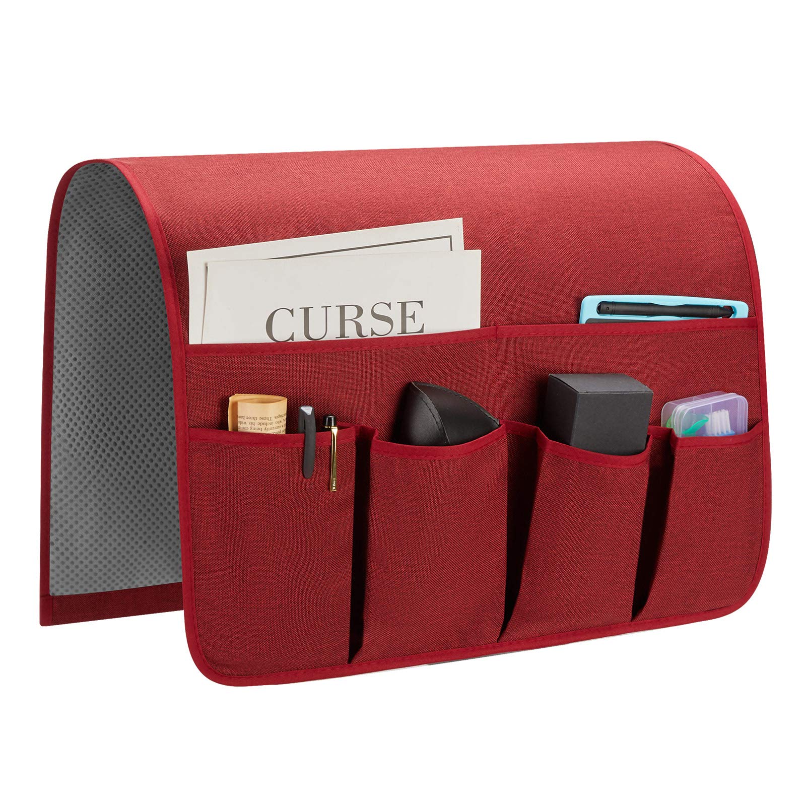 SYSOV Sofa Armrest Organizer, Remote Control Holder for Recliner Couch, Arm Chair Caddy with 6 Pockets for Magazine, Tablet, Phone, iPad