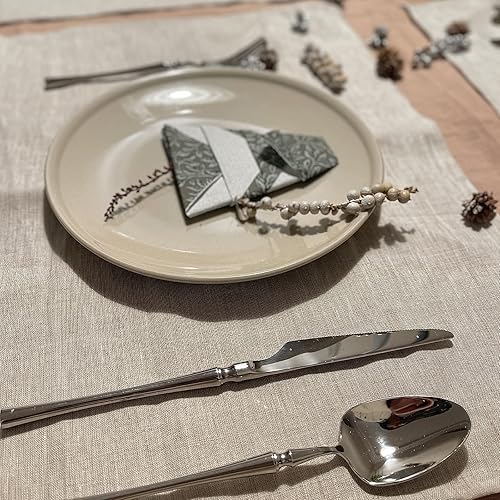 Miniatura 5 de ANDSTAR Juego de 6 manteles individuales de lino, lavables, resistentes al calor, para comedor y cocina (marrón)